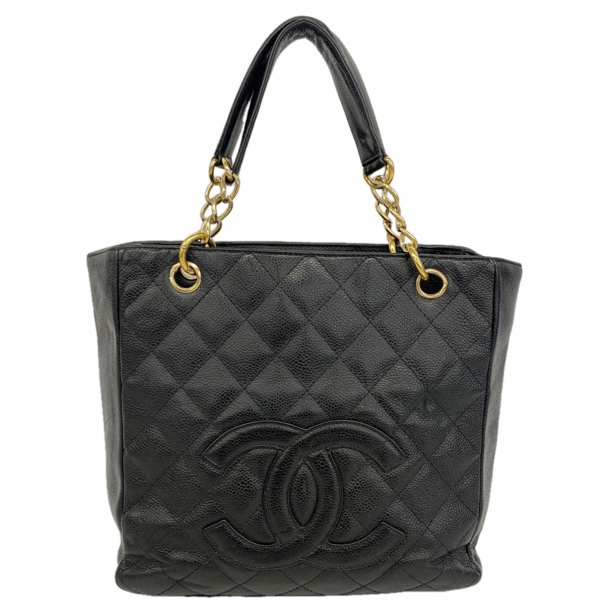 Chanel Black Grained Calfskin Tote Bag (Pre-Owned)