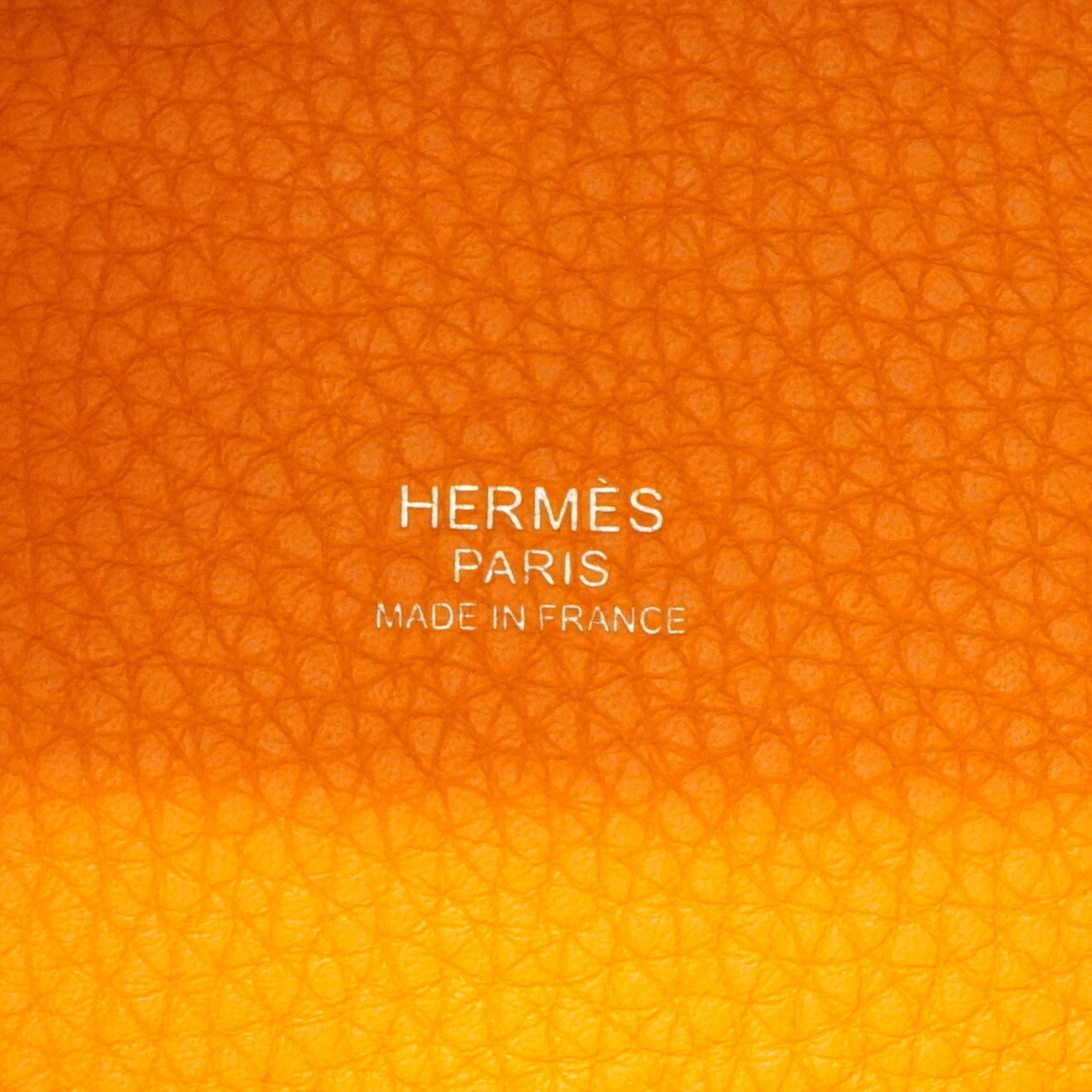 Hermes Orange Taurillon Clemence Leather Handbag (Pre-Owned)
