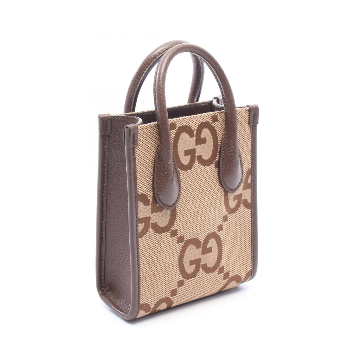 Gucci Beige Brown Leather Handbag Tote Bag (Pre-Owned)
