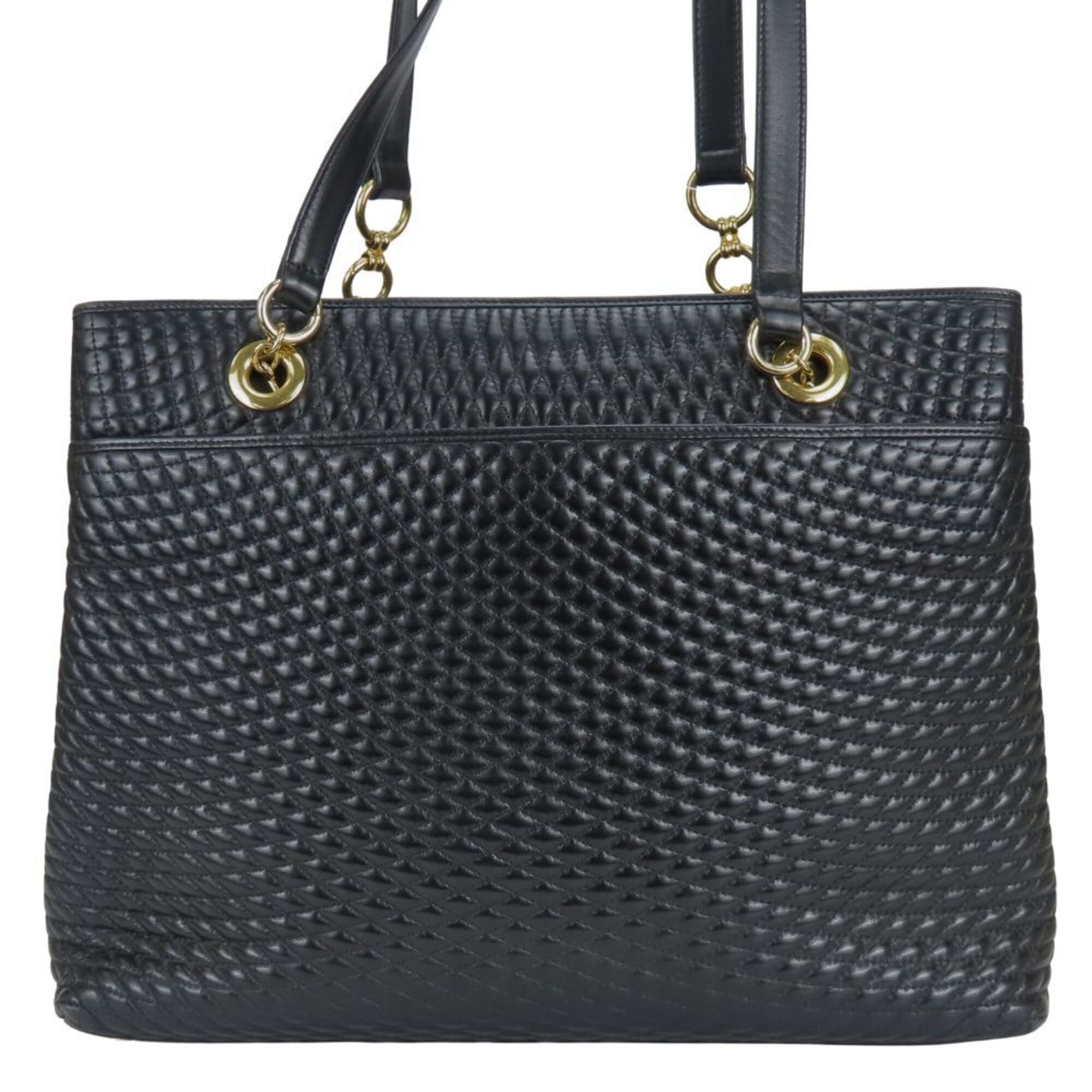 Bally Black Quilting Leather Tote Bag (Pre-Owned)