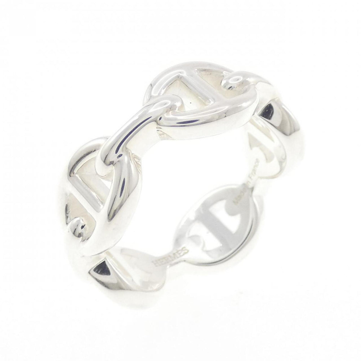 Hermes Silver 925 Band Ring (Pre-Owned)