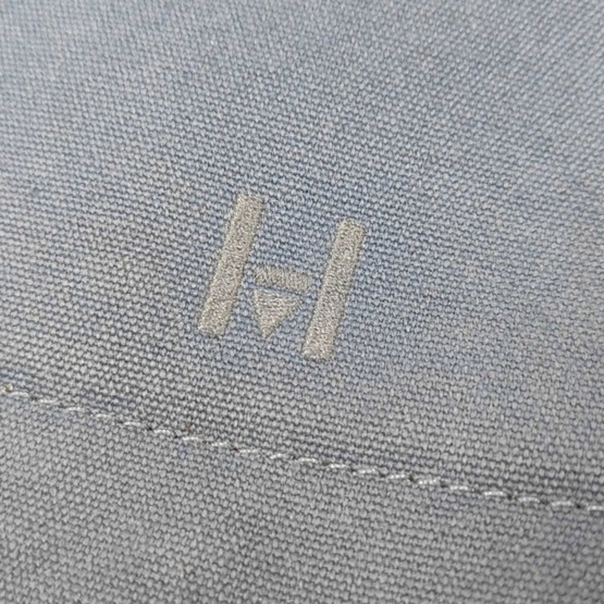 Hermes Brown Navy Canvas Leather Pouch (Pre-Owned)