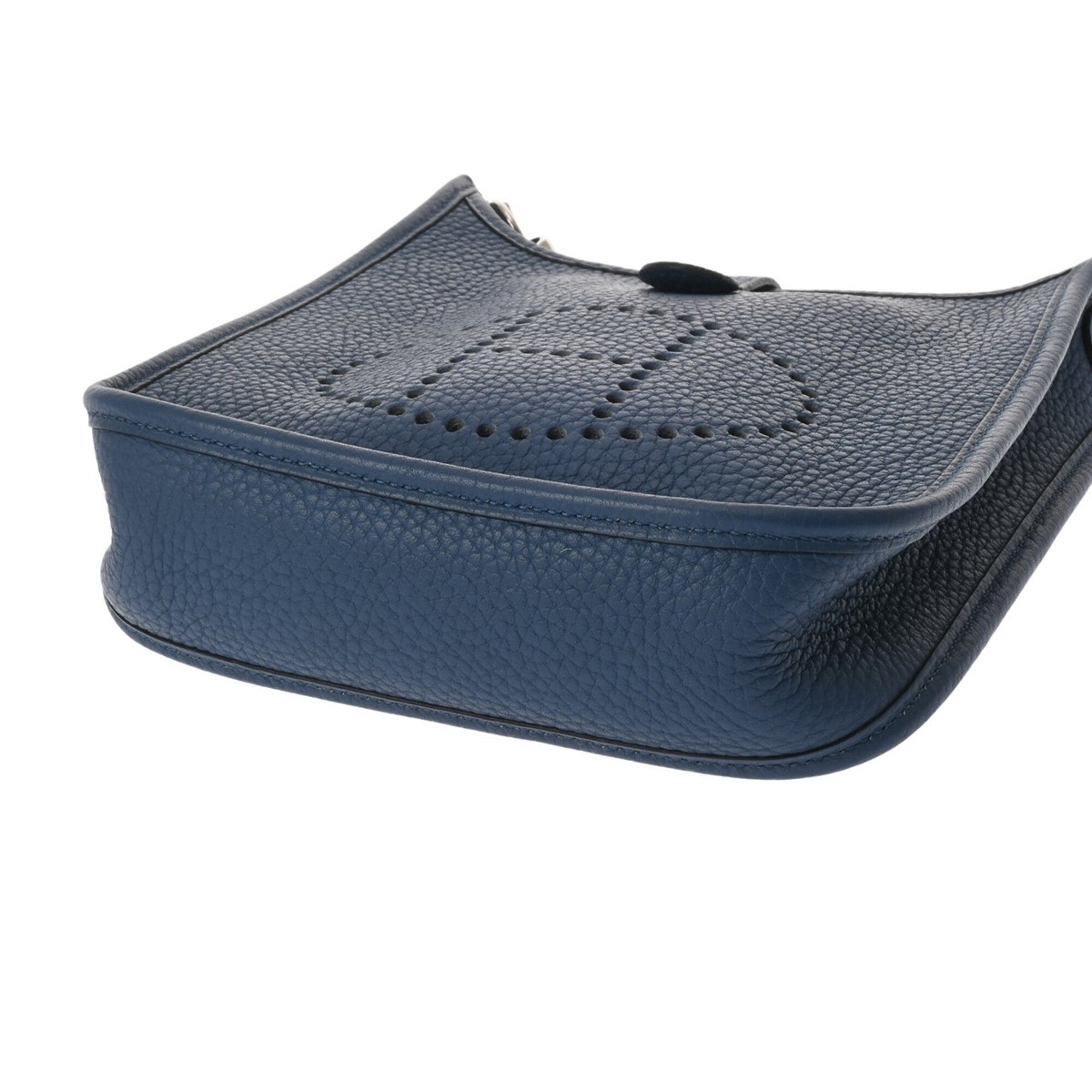 Hermes Blue Agate Taurillon Clemence Leather Shoulder Bag (Pre-Owned)