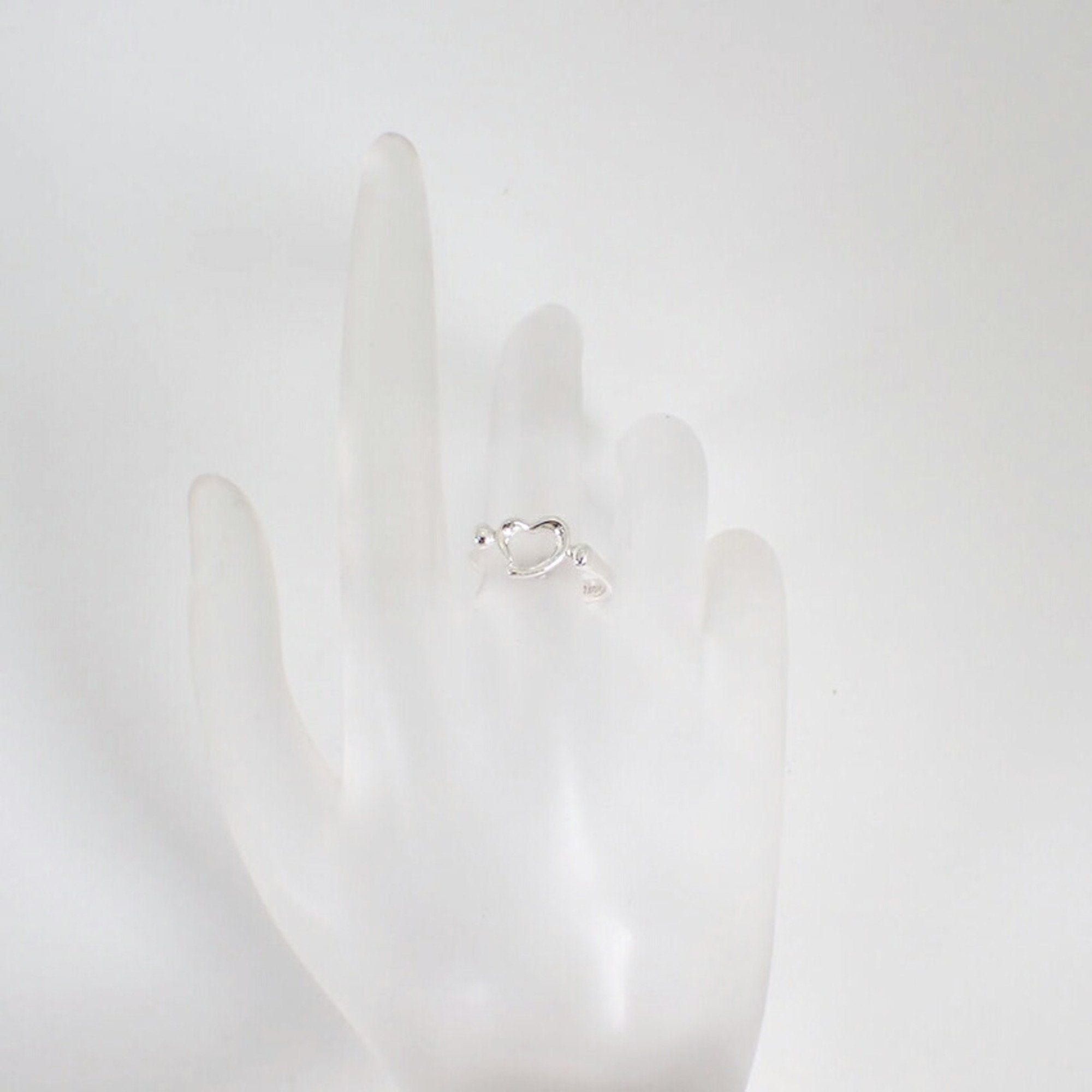 Tiffany Open Heart Silver Sterling Silver 925 Band Ring (Pre-Owned)