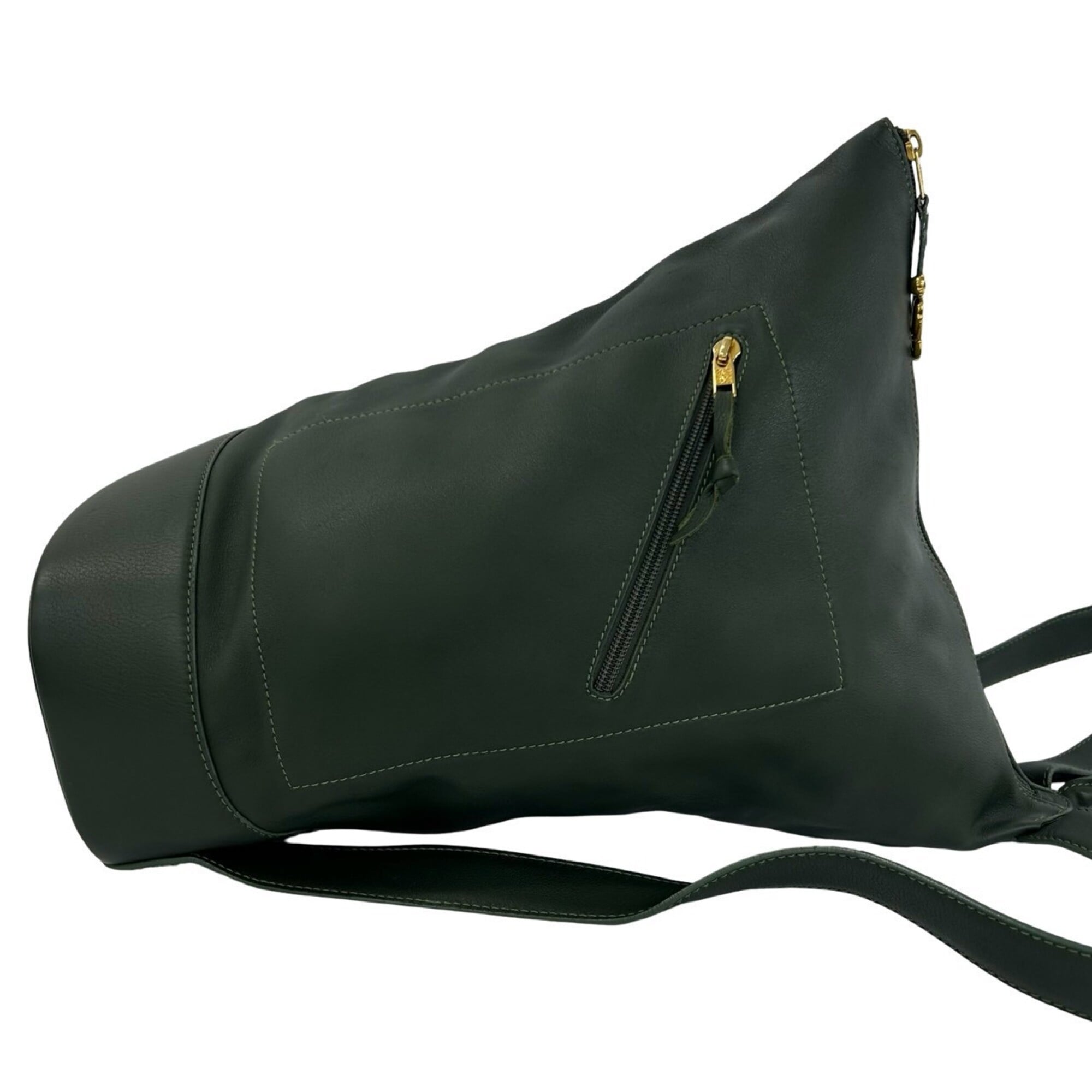 Loewe Green Leather Backpack (Pre-Owned)