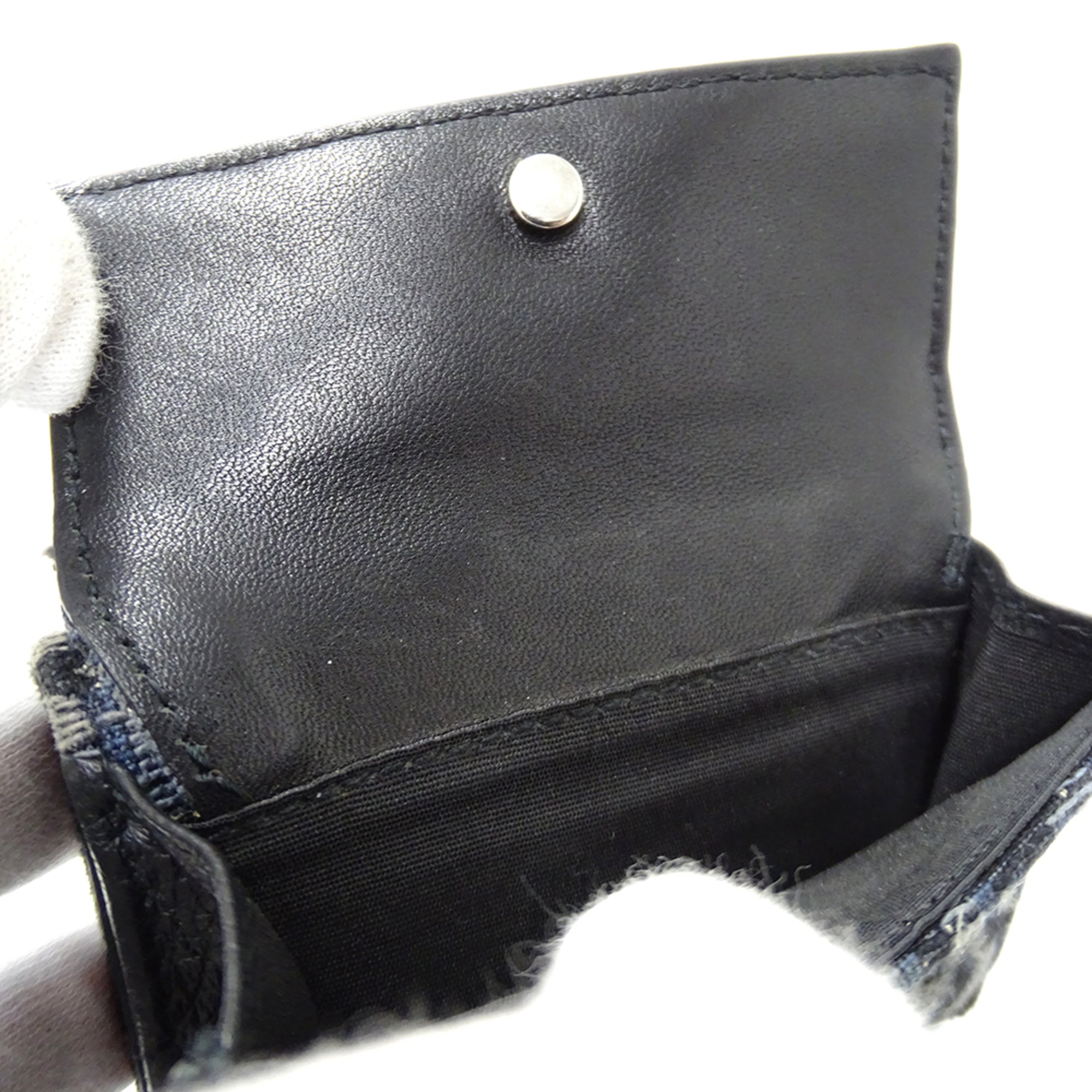 Christian Dior Navy Jacquard Wallet (Tri-Fold) (Pre-Owned)