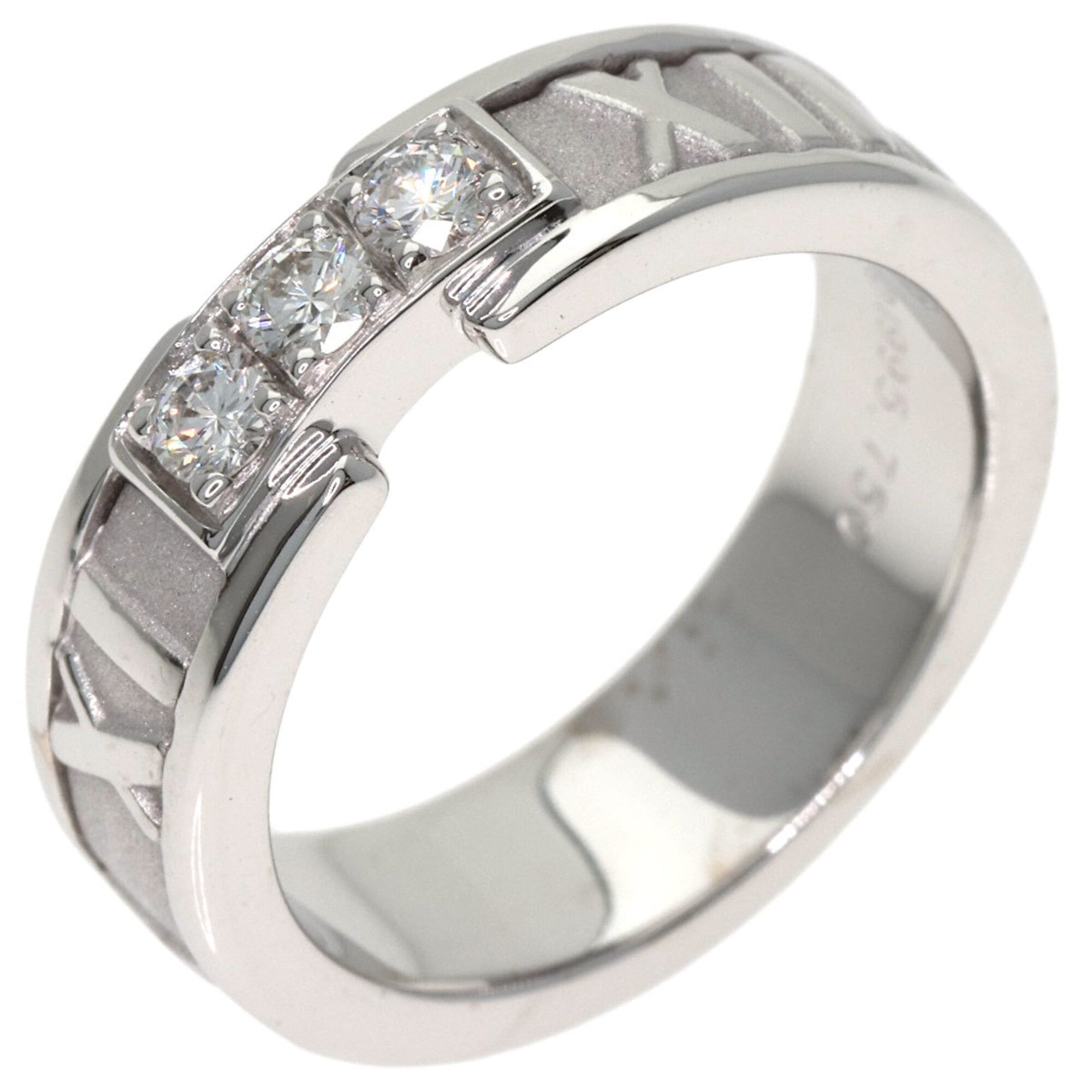 Tiffany Atlas White Gold (18K) Band Ring (Pre-Owned)