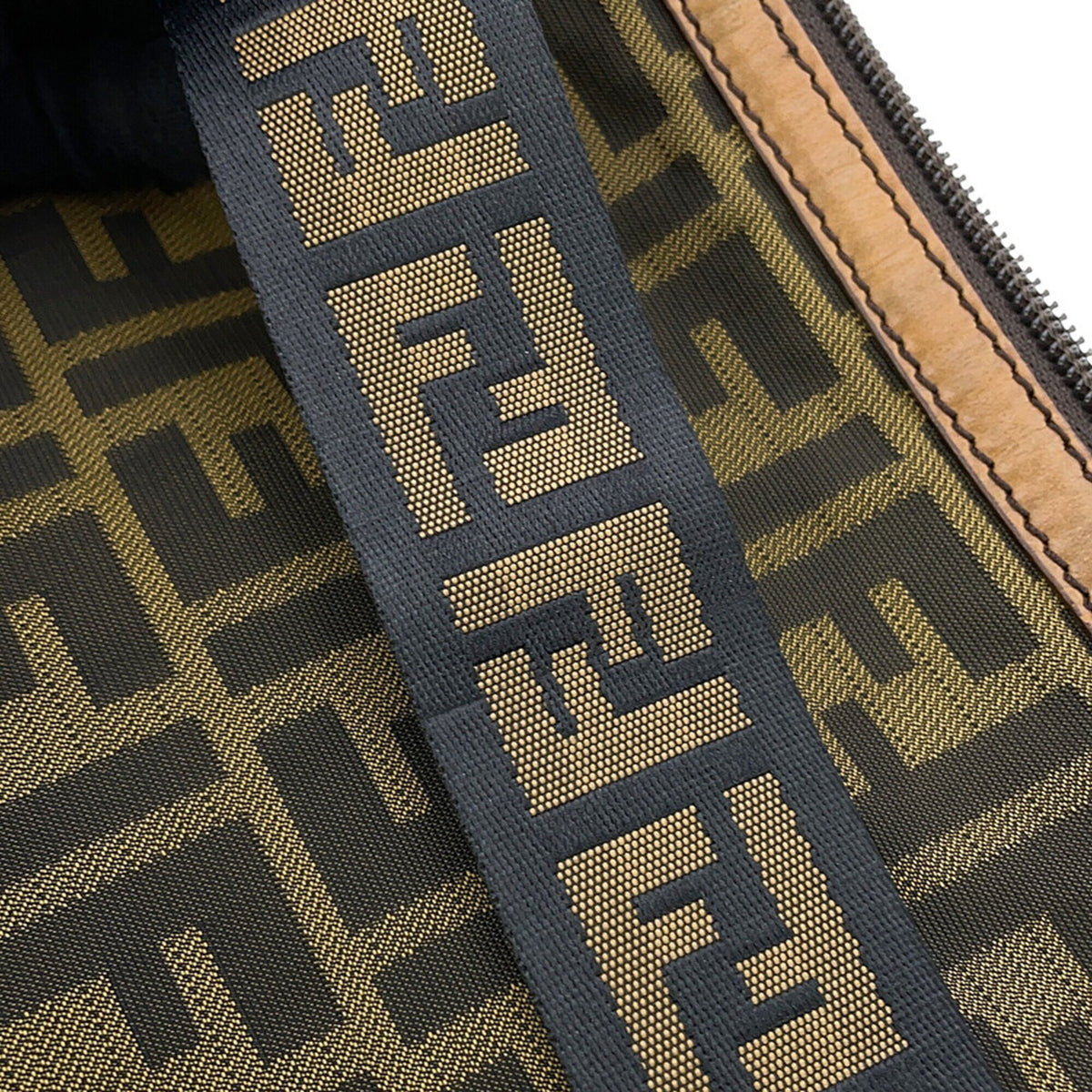 Fendi Brown Canvas Handbag Sling Bag (Pre-Owned)