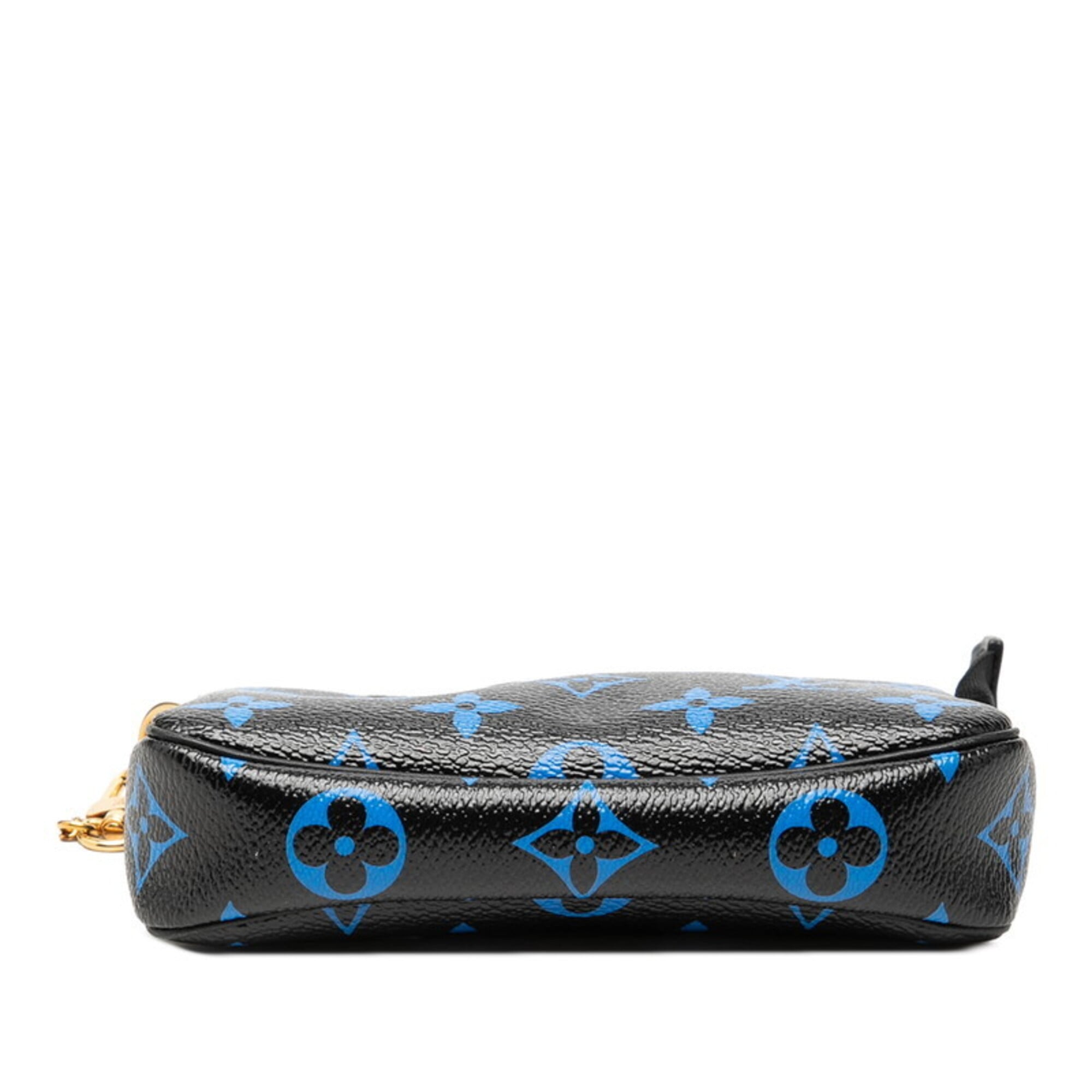 Louis Vuitton Black Blue Noir Pvc Leather Handbag Pochette Pouch (Pre-Owned)