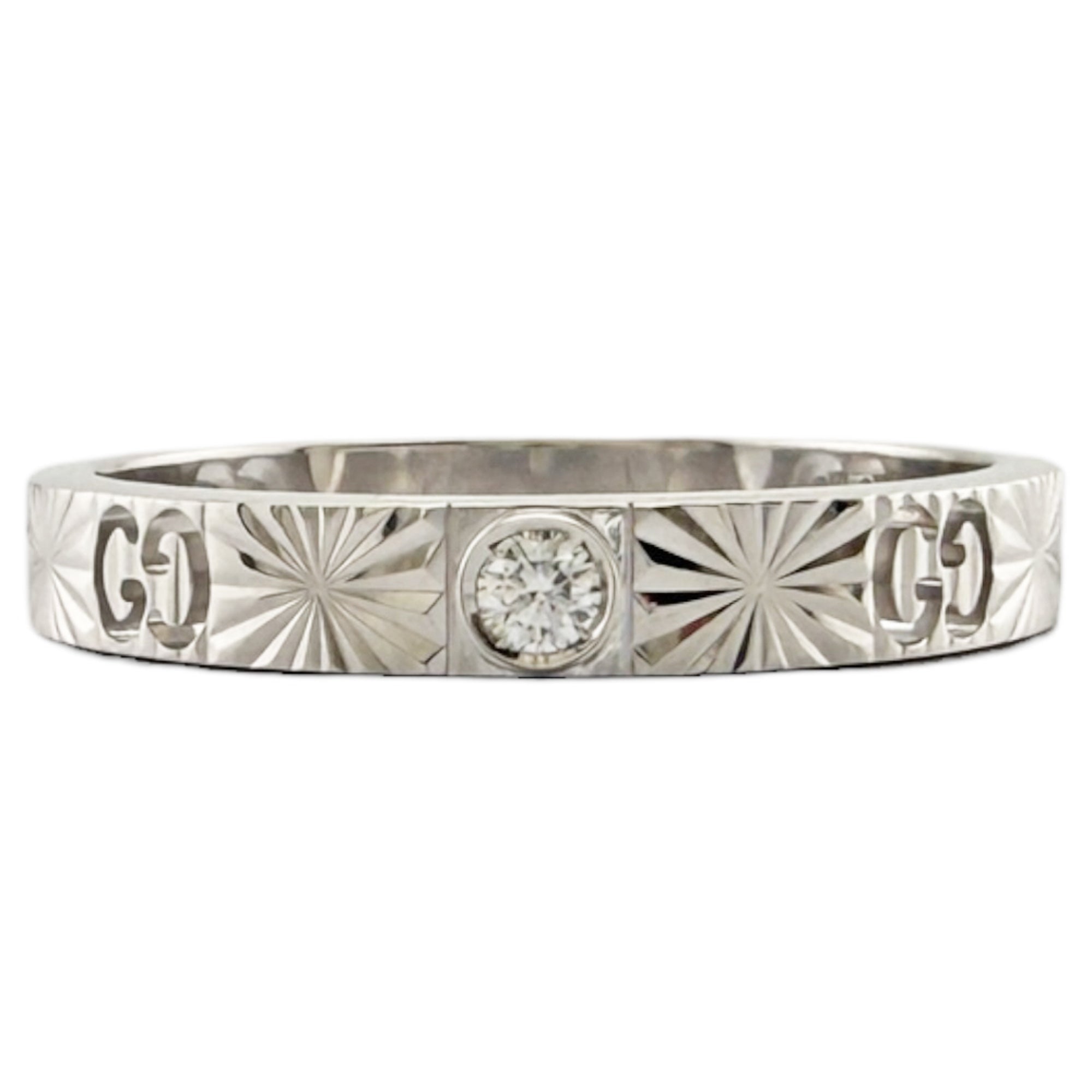 Gucci Silver White Gold (18K) Band Ring (Pre-Owned)