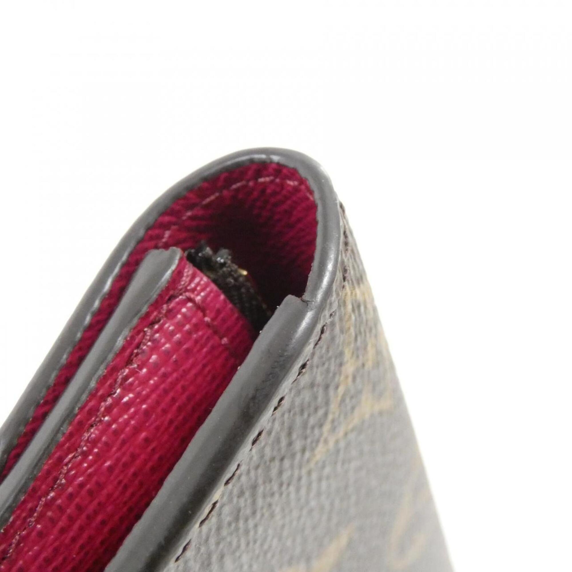 Louis Vuitton Fuchsia Marron Coated Canvas Coin Purse/Coin Case (Pre-Owned)