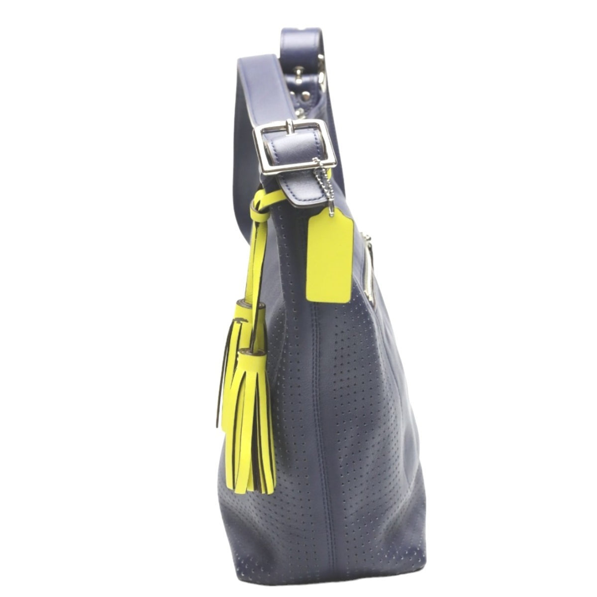 Coach Navy Leather Shoulder Bag (Pre-Owned)