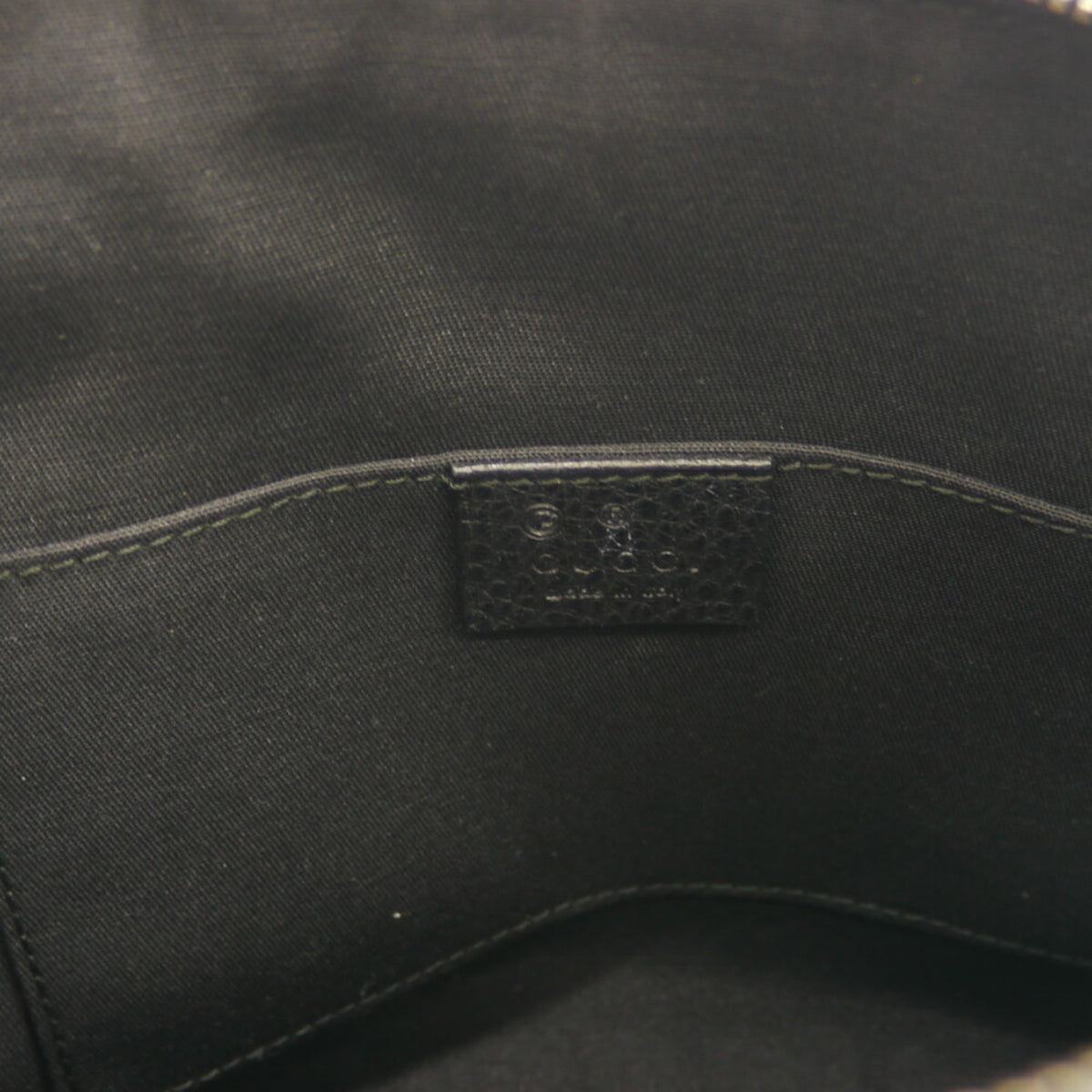 Gucci Black Nylon Leather Handbag Shoulder Bag (Pre-Owned)