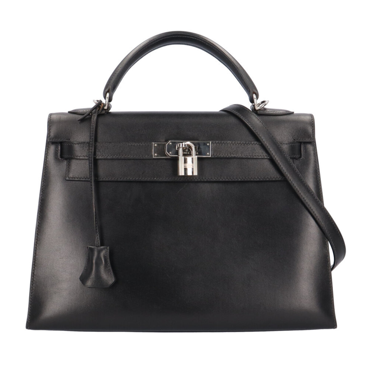 Hermes Black Box Calf Leather Shoulder Bag (Pre-Owned)