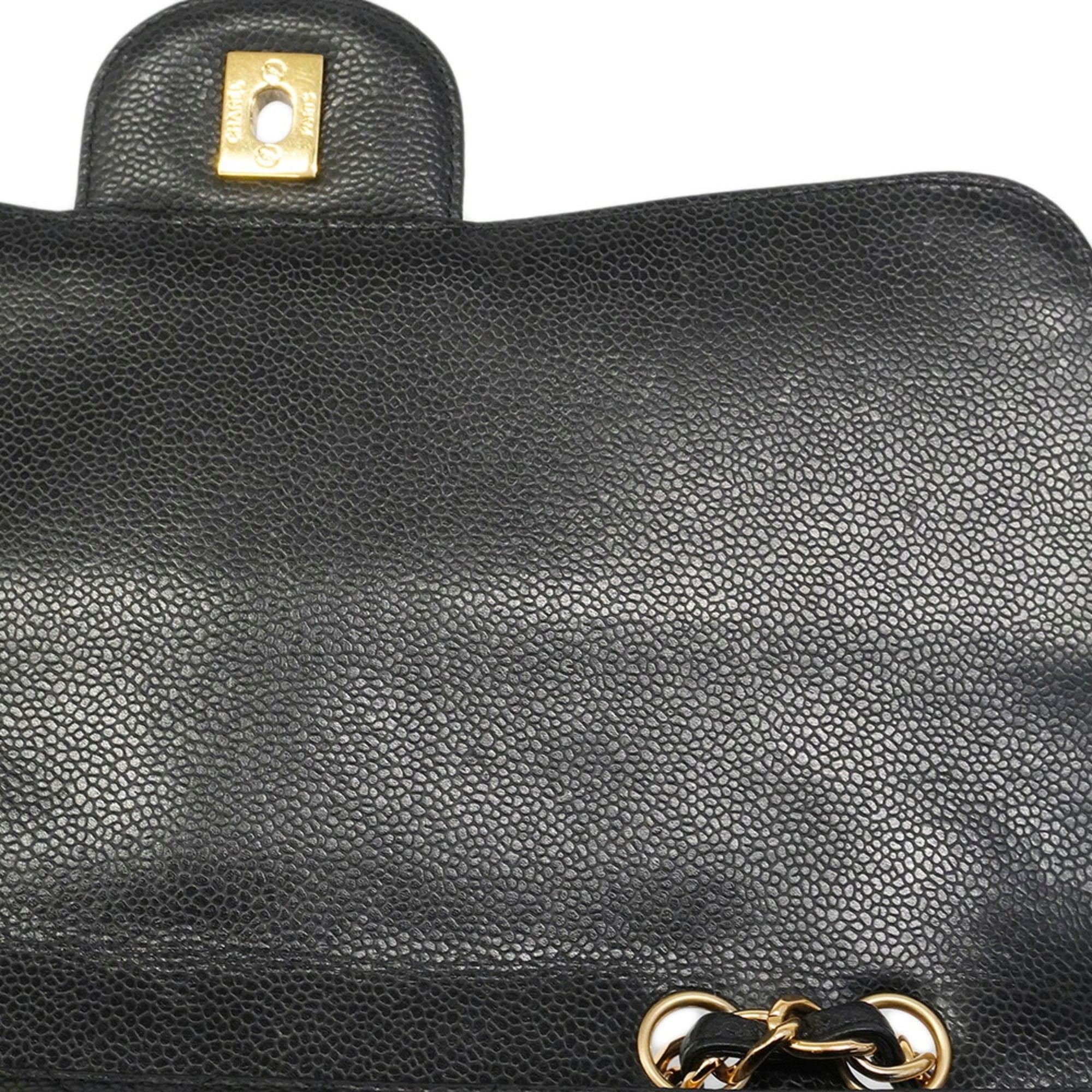 Chanel Black Grained Calfskin Shoulder Bag (Pre-Owned)