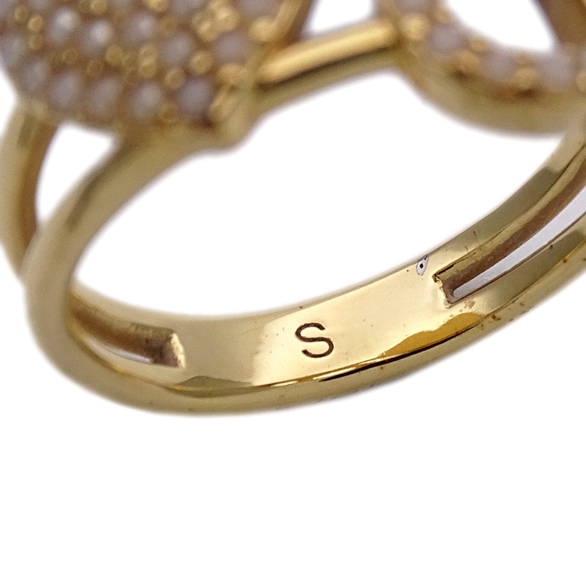 Christian Dior Gold Gold Plating Band Ring (Pre-Owned)