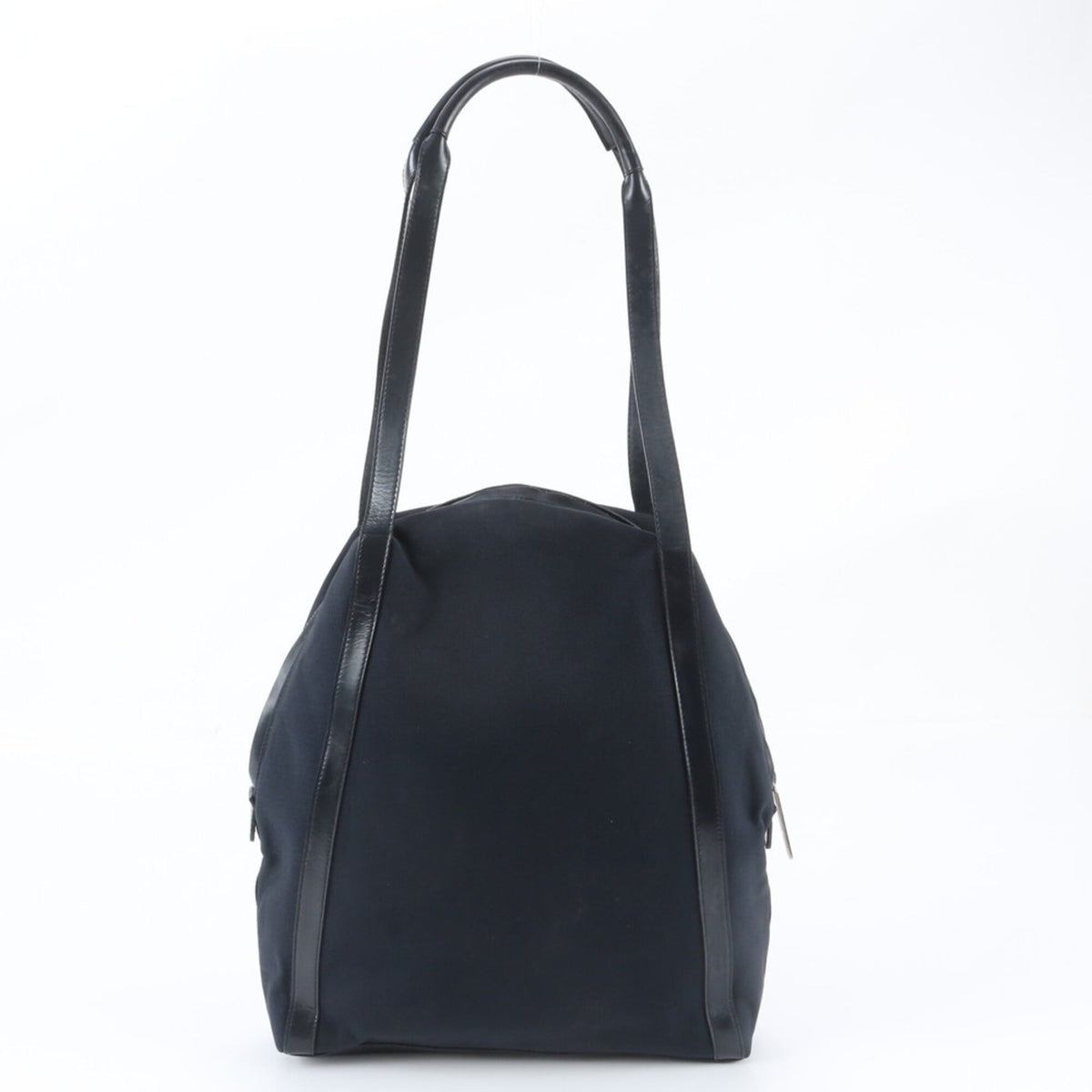 Gucci Navy Leather Canvas Handbag Shoulder Bag (Pre-Owned)