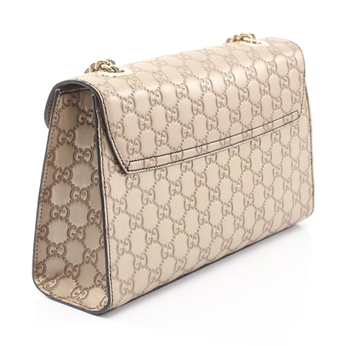 Gucci Horsebit Gold Leather Handbag Shoulder Bag (Pre-Owned)