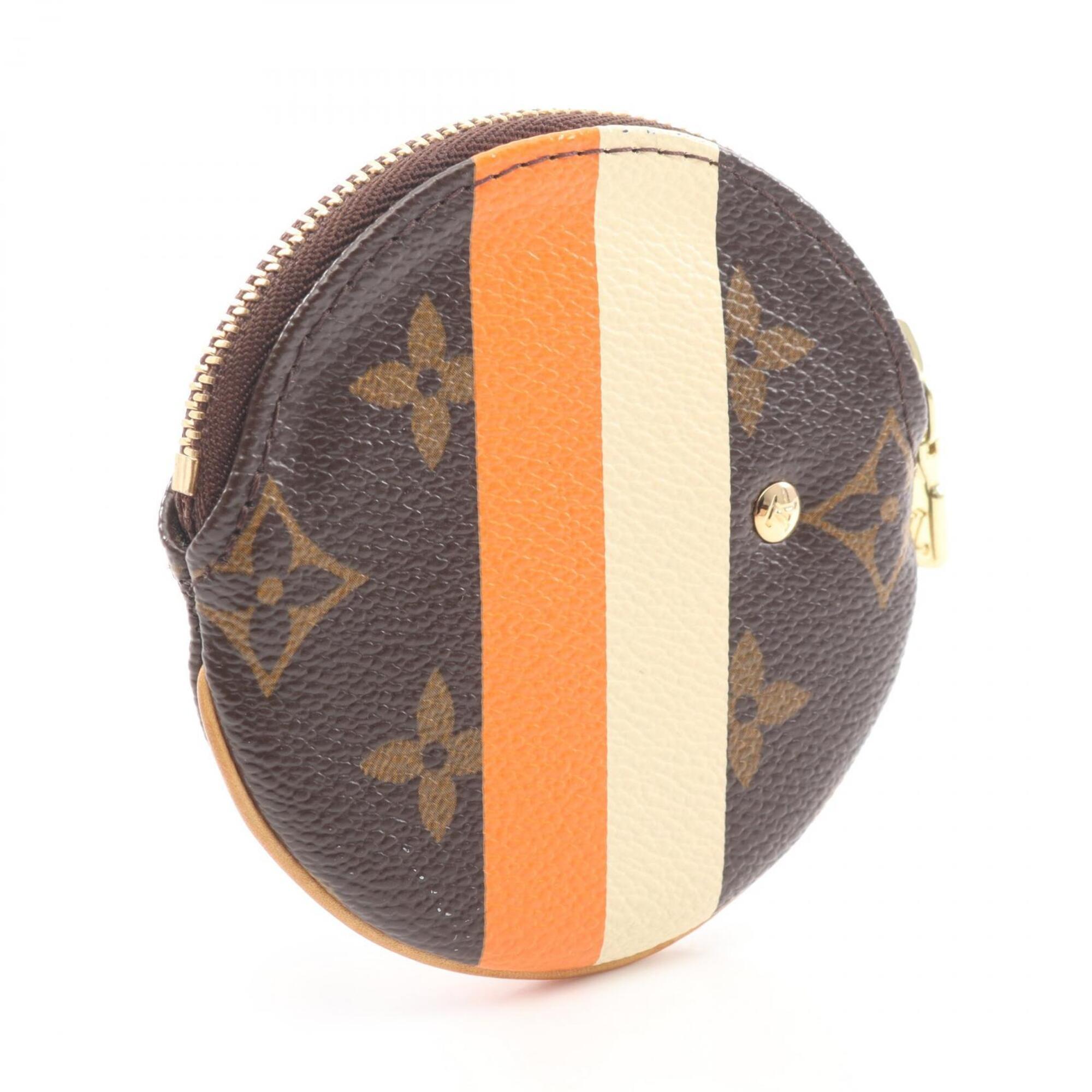 Louis Vuitton Brown Multi-Color Orange Leather Pvc Coin Purse/Coin Case (Pre-Owned)