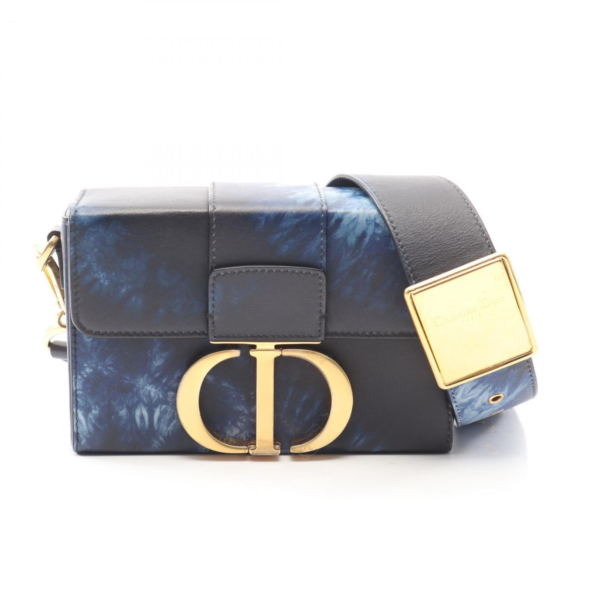 Christian Dior Navy Leather Handbag Shoulder Bag (Pre-Owned)