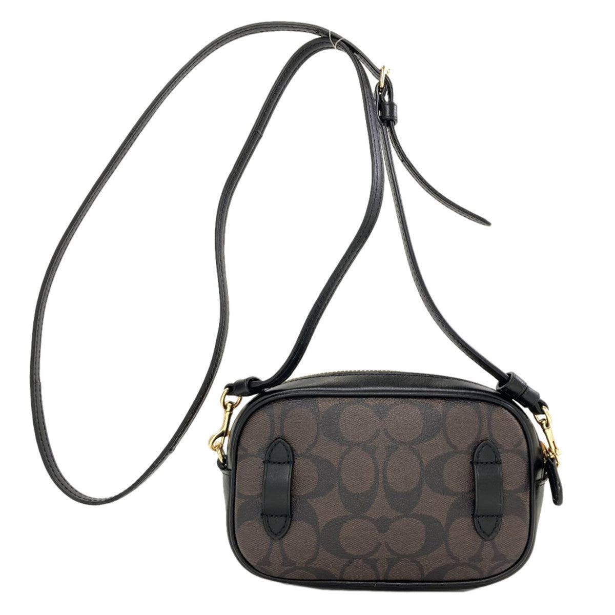 Coach Dark Brown Signature Line Pvc Shoulder Bag (Pre-Owned)