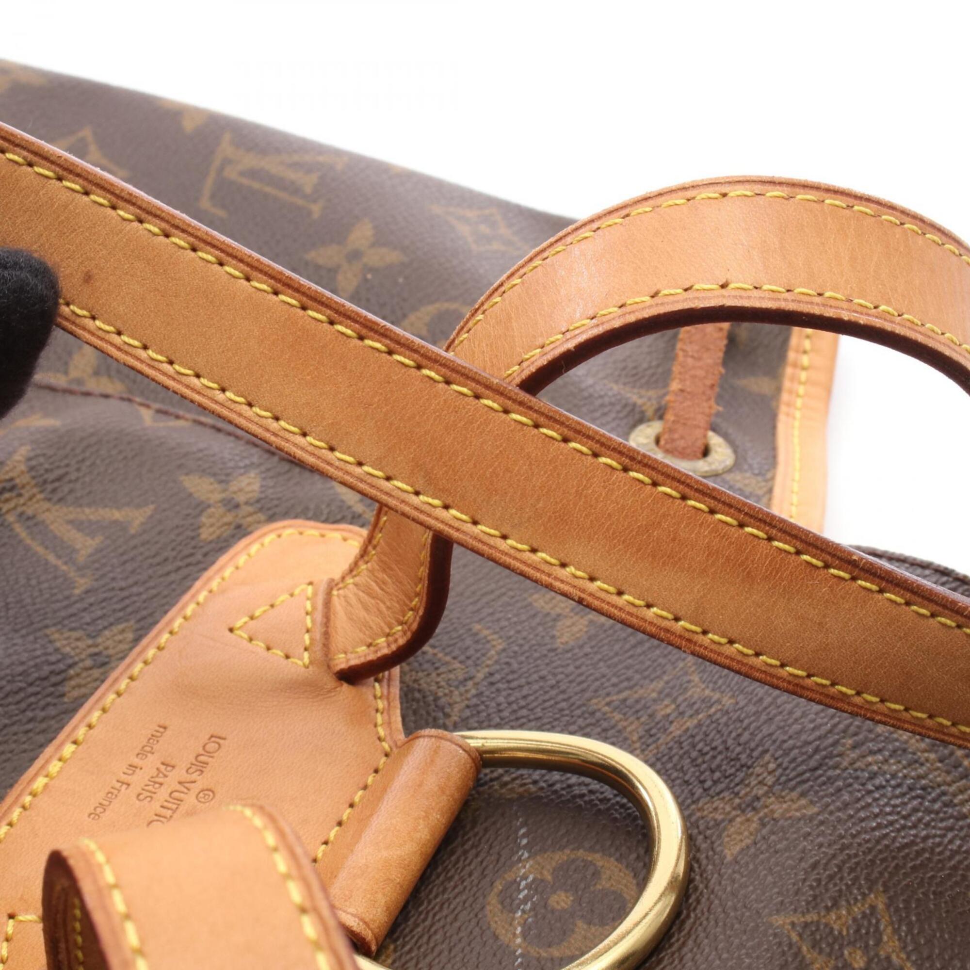 Louis Vuitton Brown Coated Canvas Leather Backpack Handbag (Pre-Owned)
