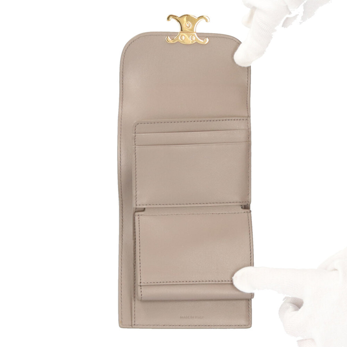 Celine Beige Leather Wallet (Tri-Fold) (Pre-Owned)