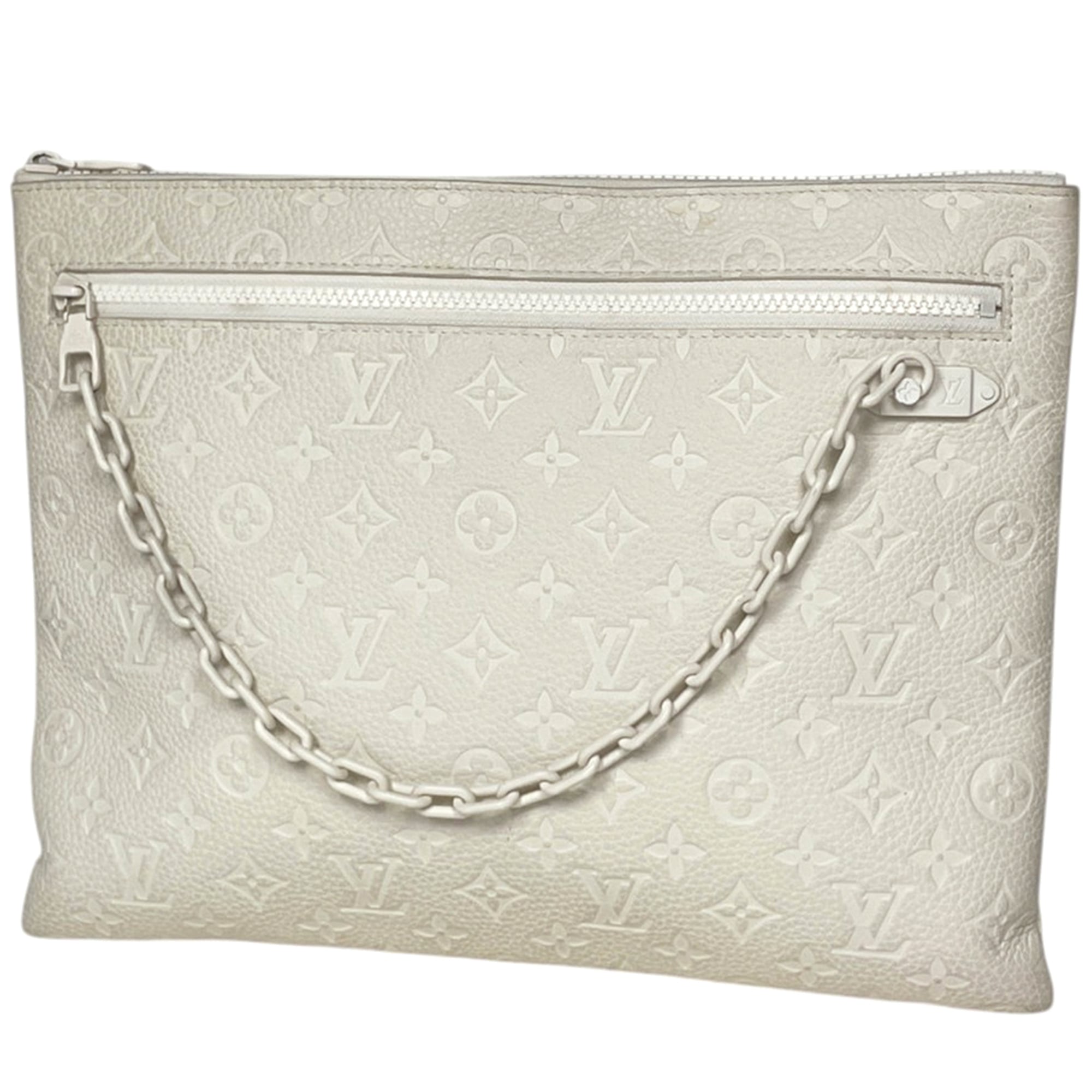Louis Vuitton Ivory Monogram Leather Clutch Bag Pochette (Pre-Owned)