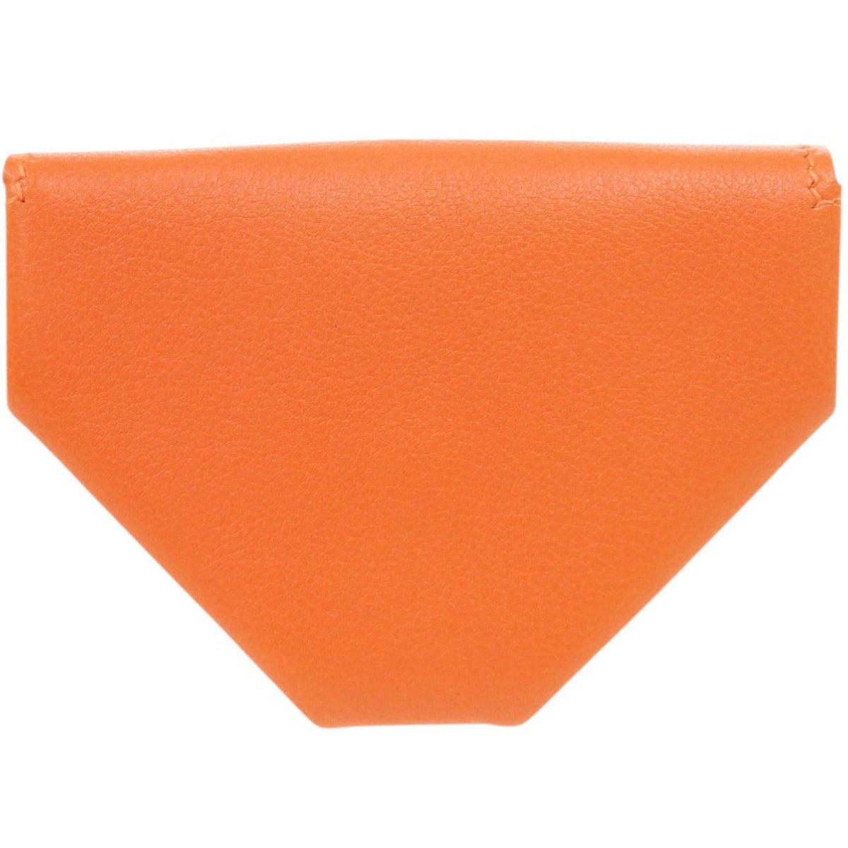 Hermes Orange Gulliver Leather Coin Purse/Coin Case (Pre-Owned)