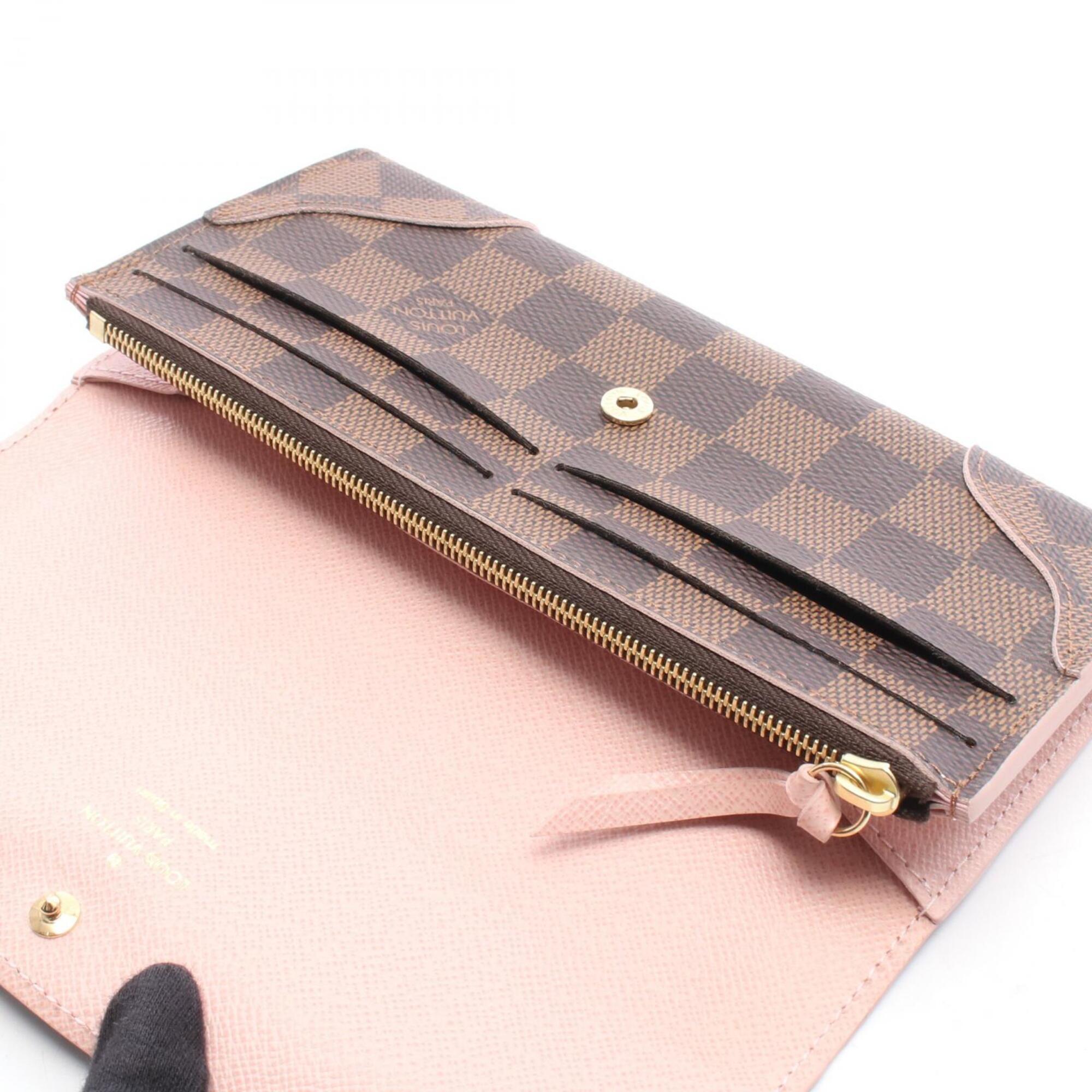Louis Vuitton Brown Damier Canvas Rose Ballerine Coated Canvas Long Wallet (Bi-Fold) (Pre-Owned)