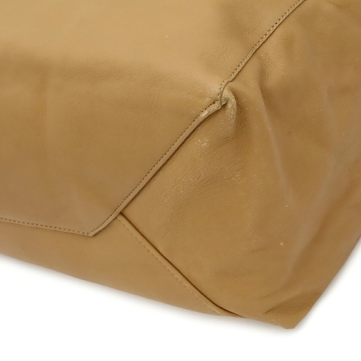Celine Beige Leather Shoulder Bag Tote Bag (Pre-Owned)