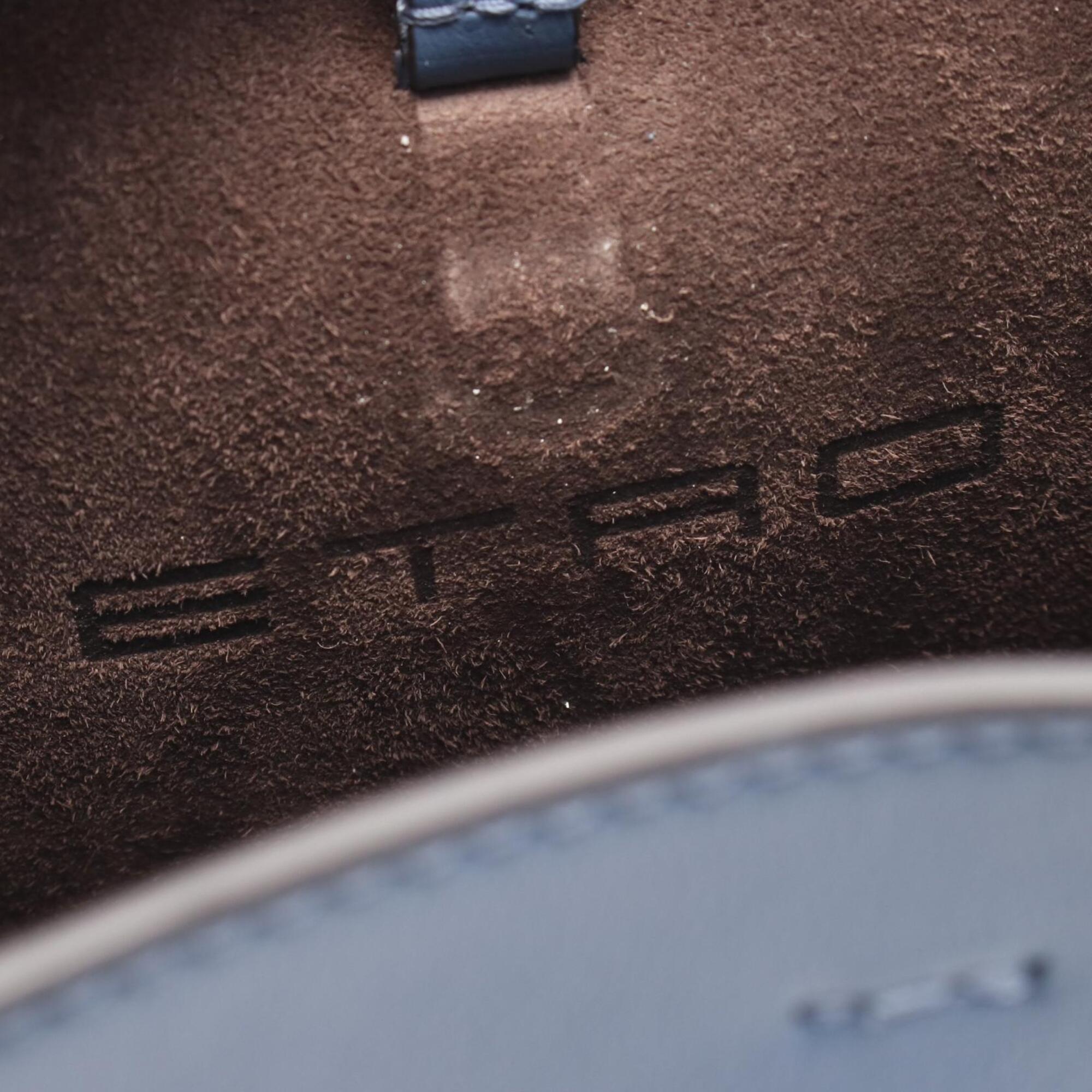 Etro Blue Leather Tote Bag (Pre-Owned)