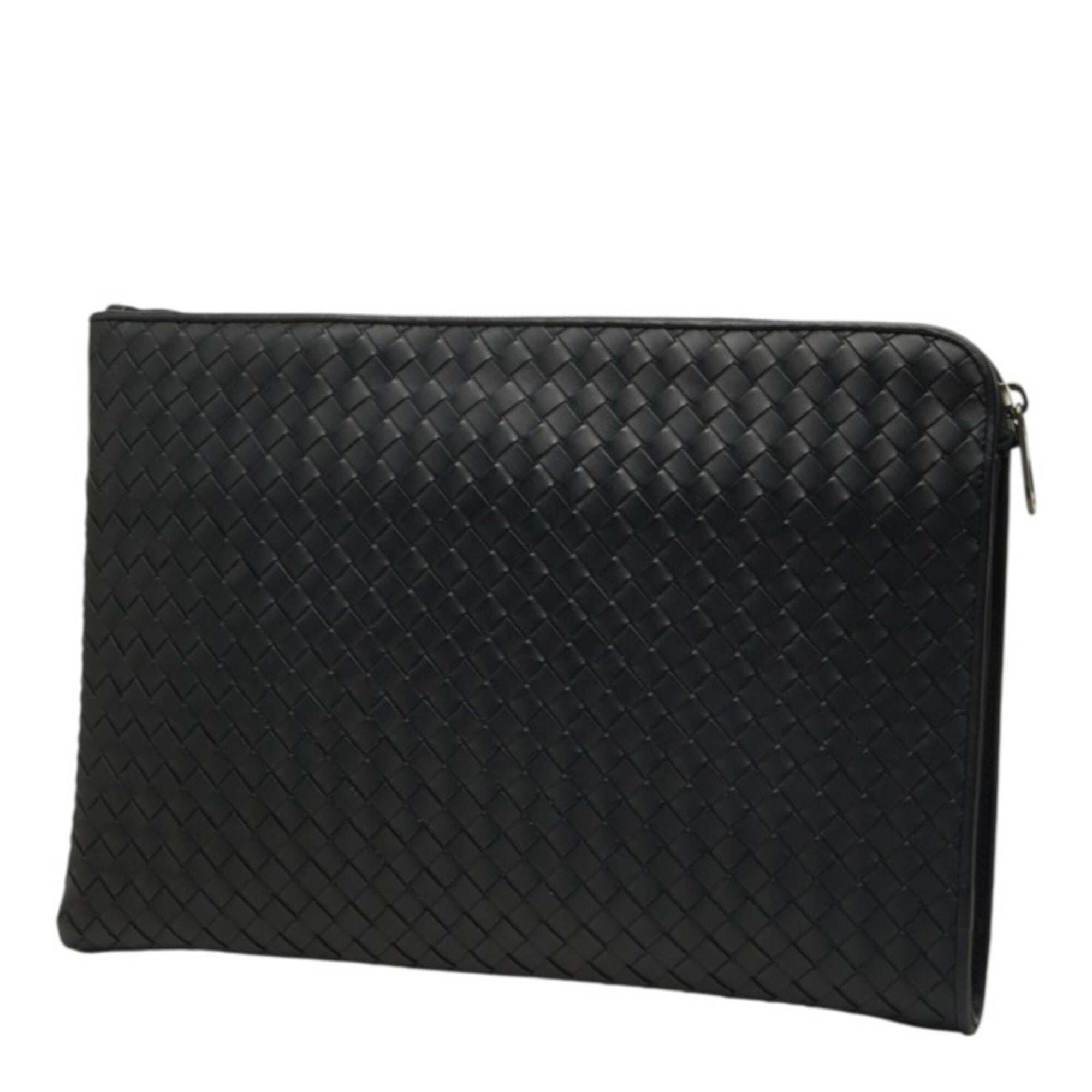 Bottega Veneta Black Leather Clutch Bag (Pre-Owned)