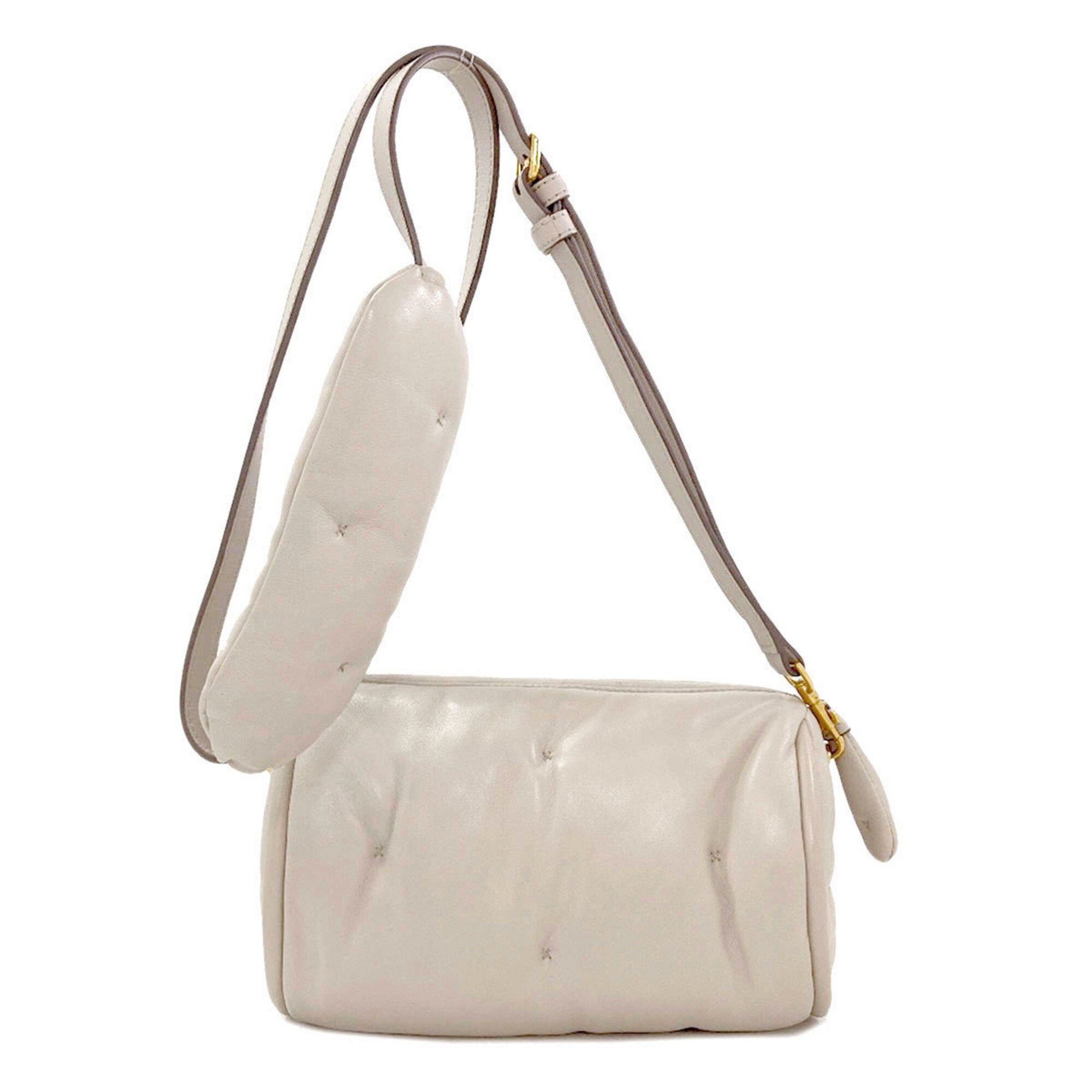 Anya Hindmarch Light Gray Leather Shoulder Bag (Pre-Owned)