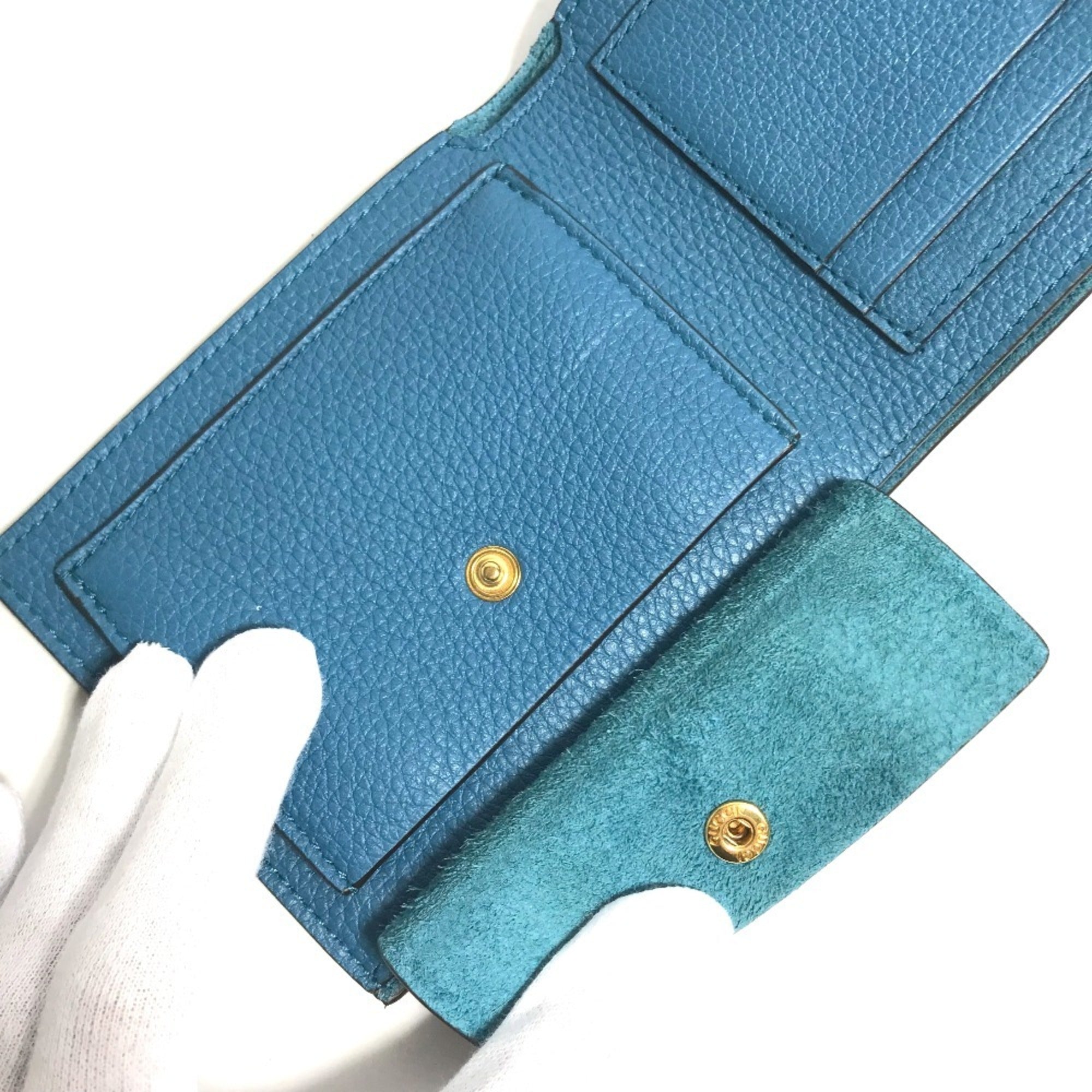 Gucci Blue Leather Wallet (Bi-Fold) (Pre-Owned)