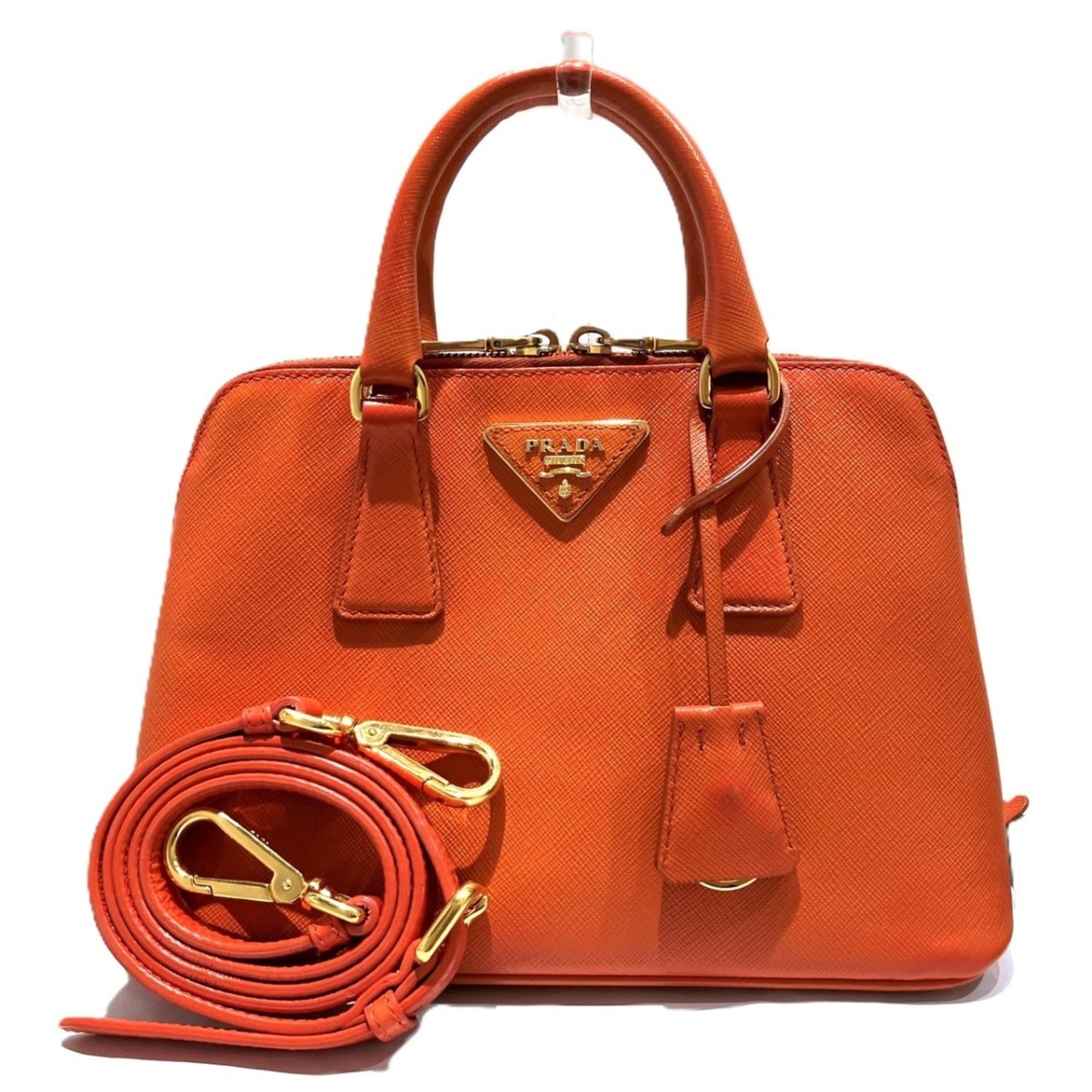 Prada Orange Leather Handbag (Pre-Owned)