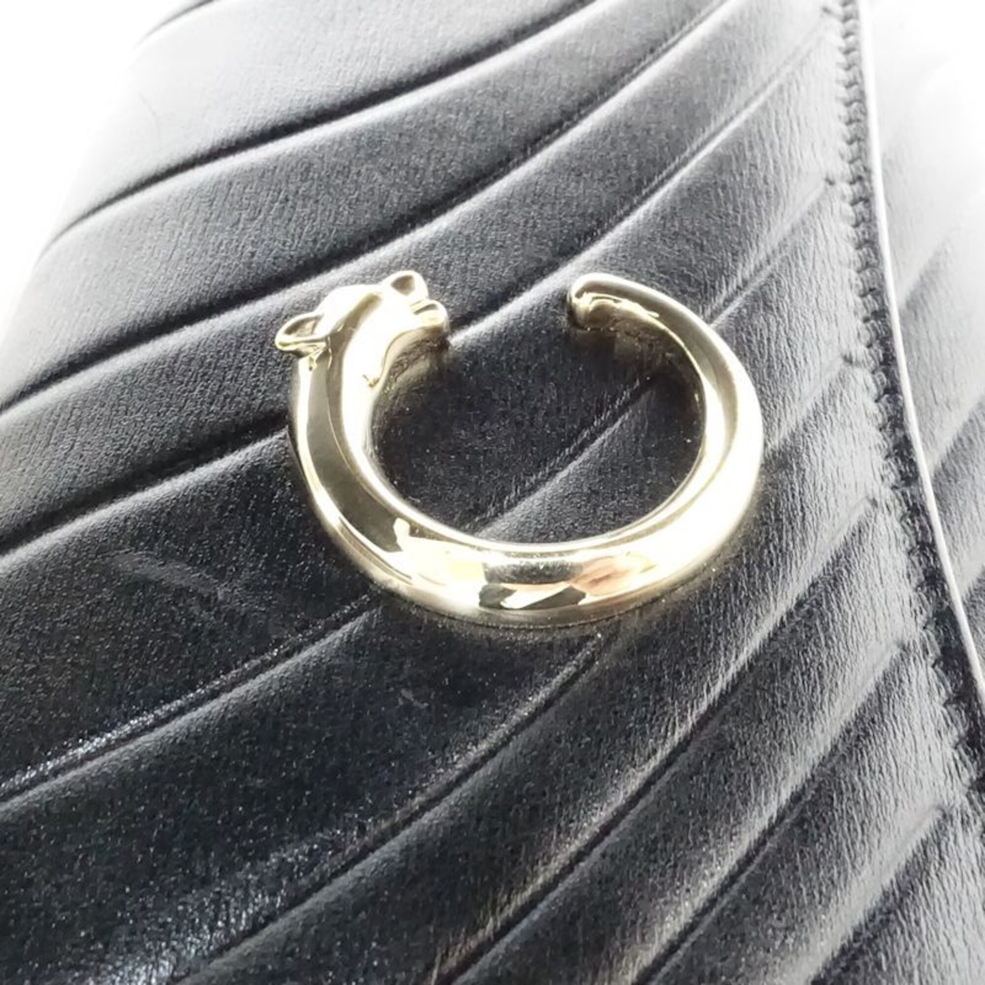 Cartier Black Leather Long Wallet (Bi-Fold) (Pre-Owned)