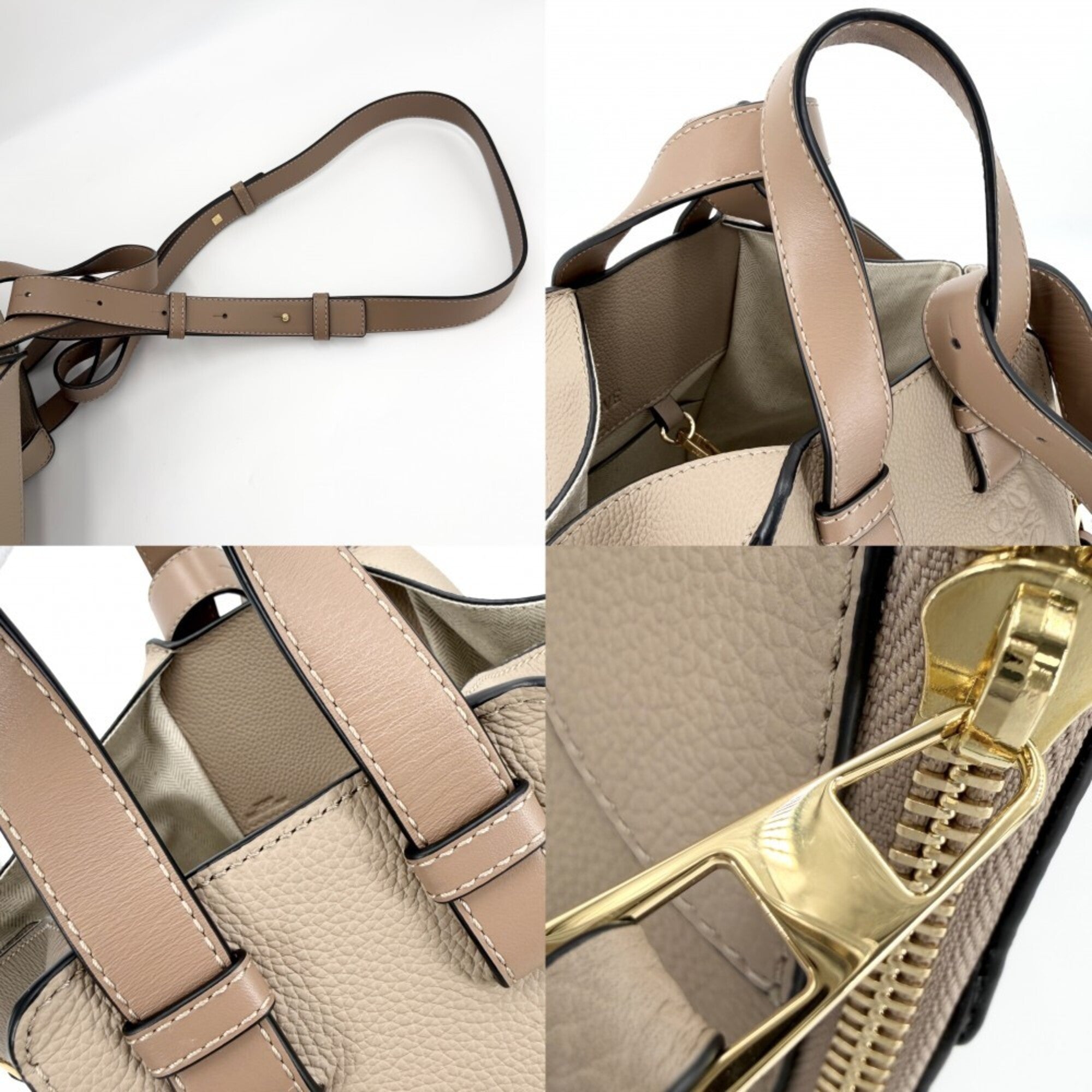 Loewe Beige Leather Handbag Shoulder Bag (Pre-Owned)