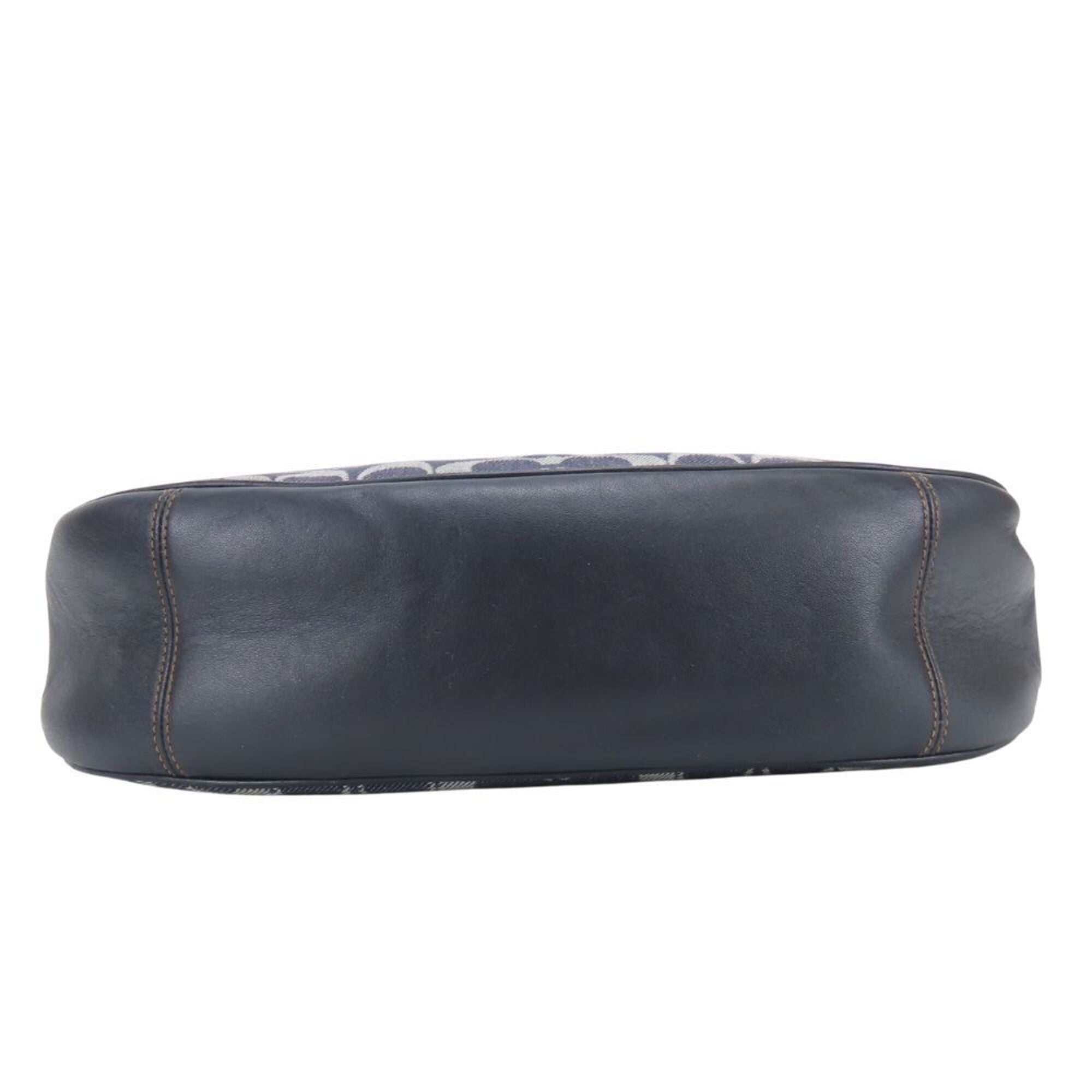 Coach Navy Signature Line Shoulder Bag (Pre-Owned)