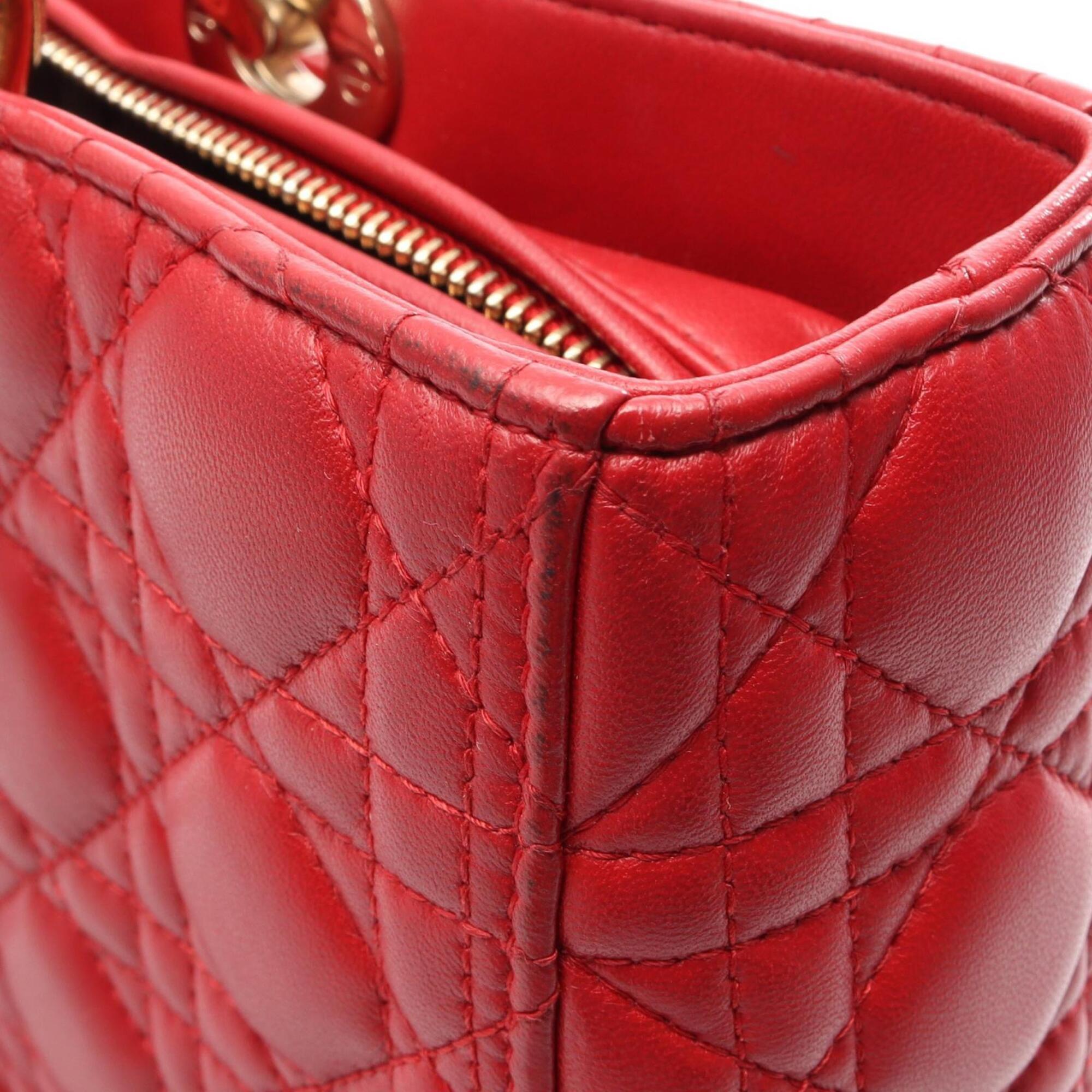 Christian Dior Red Color Leather Handbag (Pre-Owned)