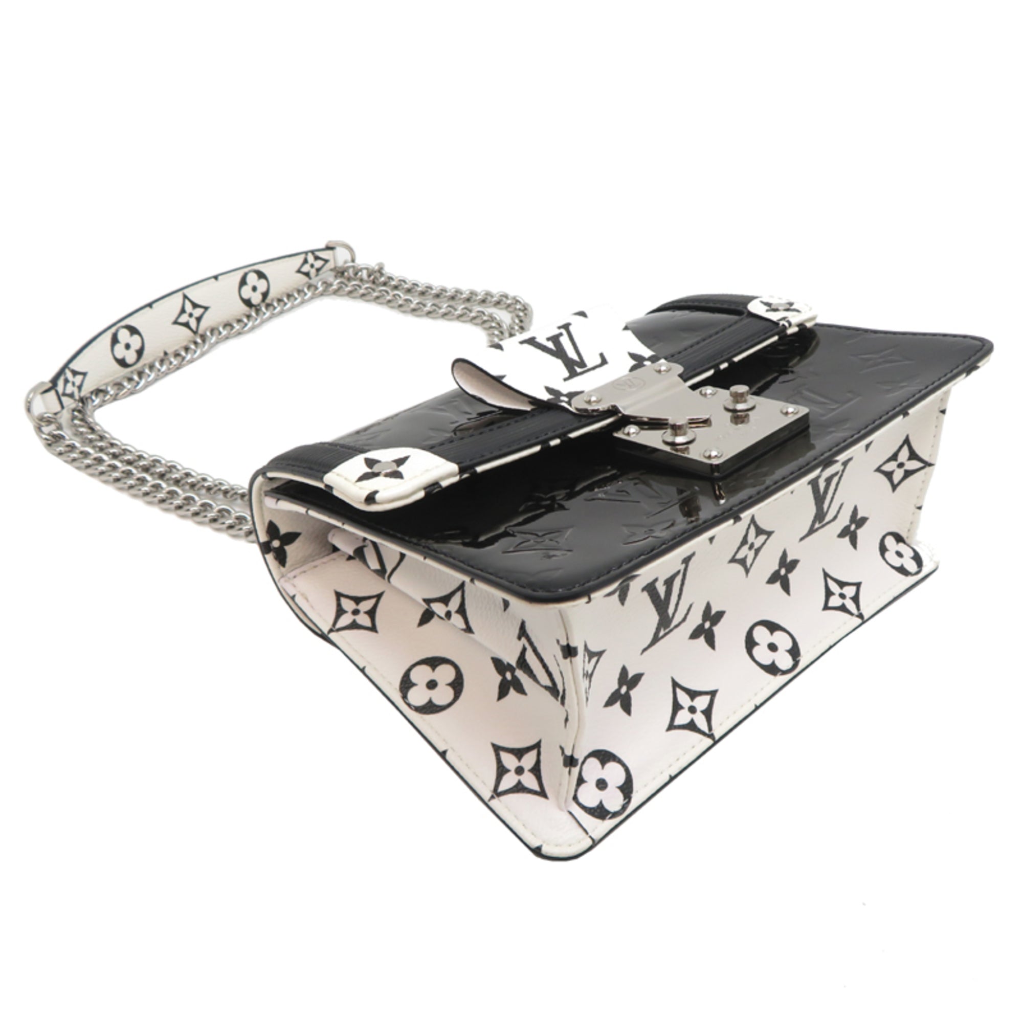 Louis Vuitton Black White Vernis Epi Leather Shoulder Bag (Pre-Owned)