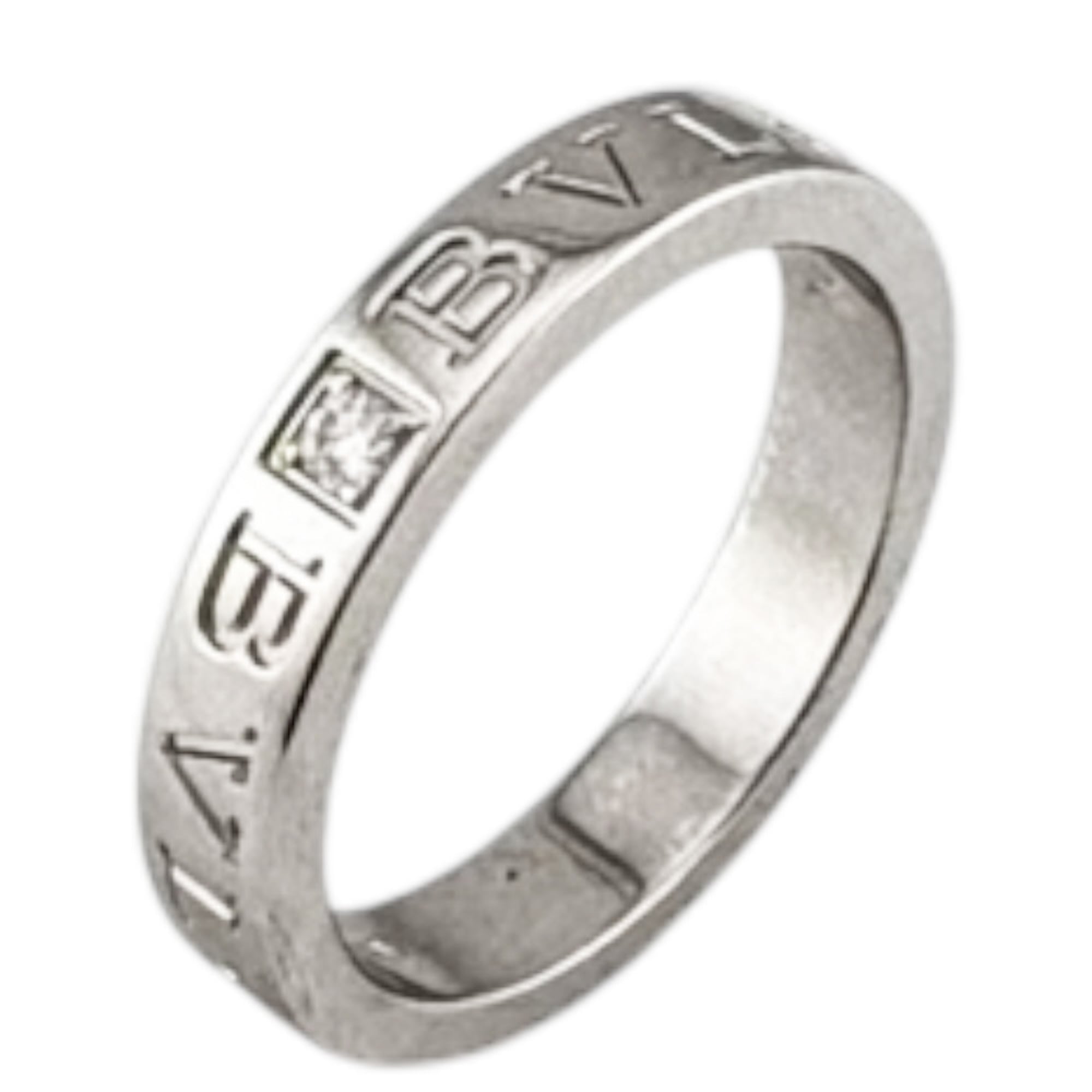 Bvlgari Bvlgari Bvlgari Silver White Gold (18K) Band Ring (Pre-Owned)