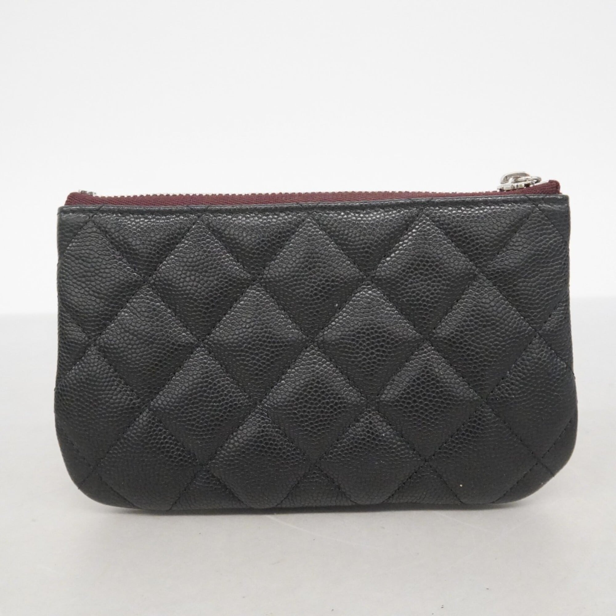 Chanel Black Grained Calfskin Pouch (Pre-Owned)