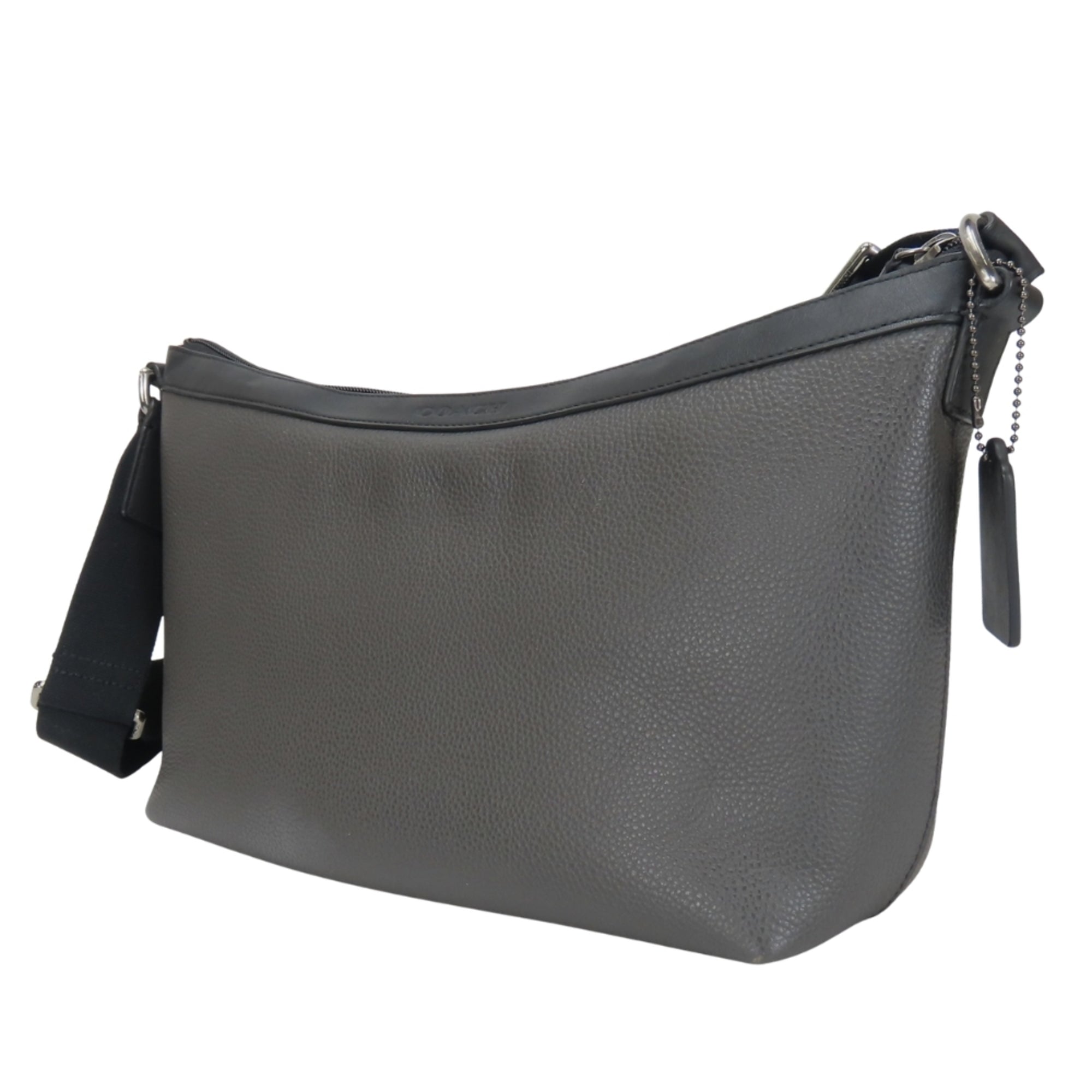 Coach Black Dark Gray Leather Shoulder Bag (Pre-Owned)
