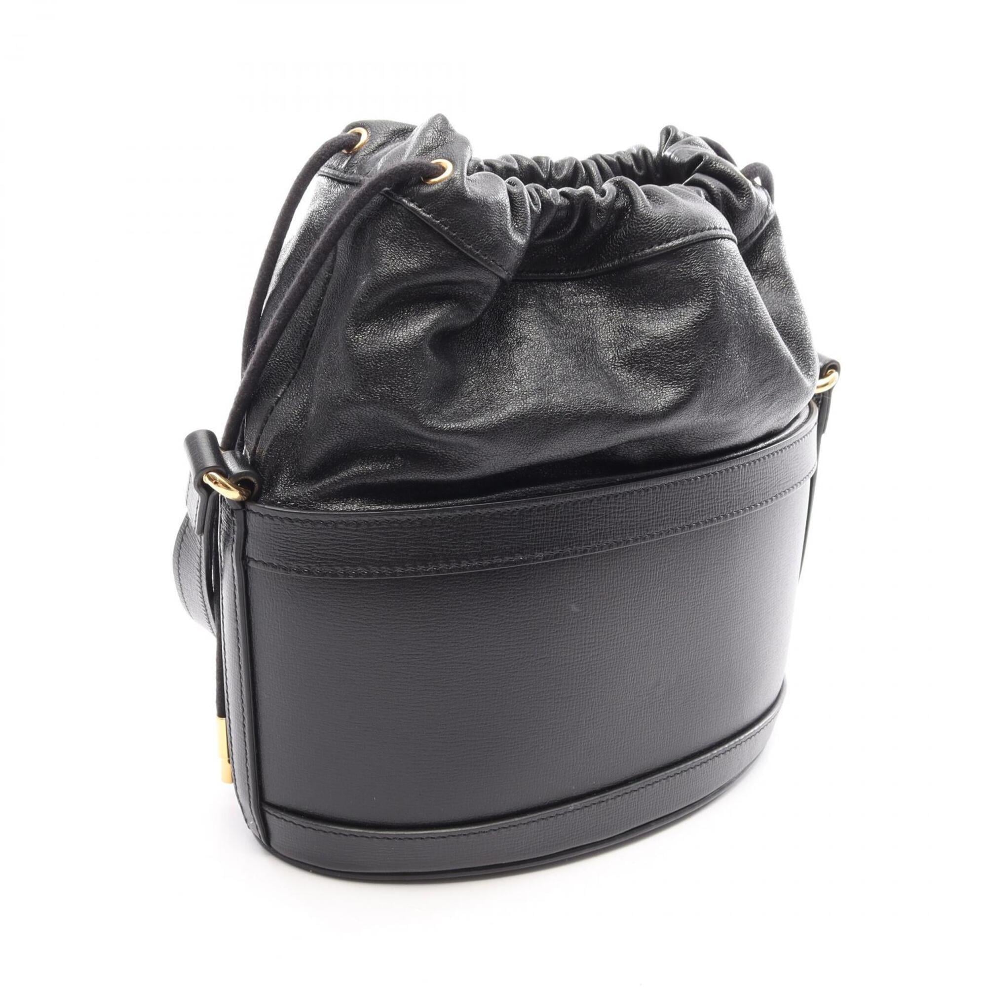 Gucci Black Leather Handbag Shoulder Bag (Pre-Owned)