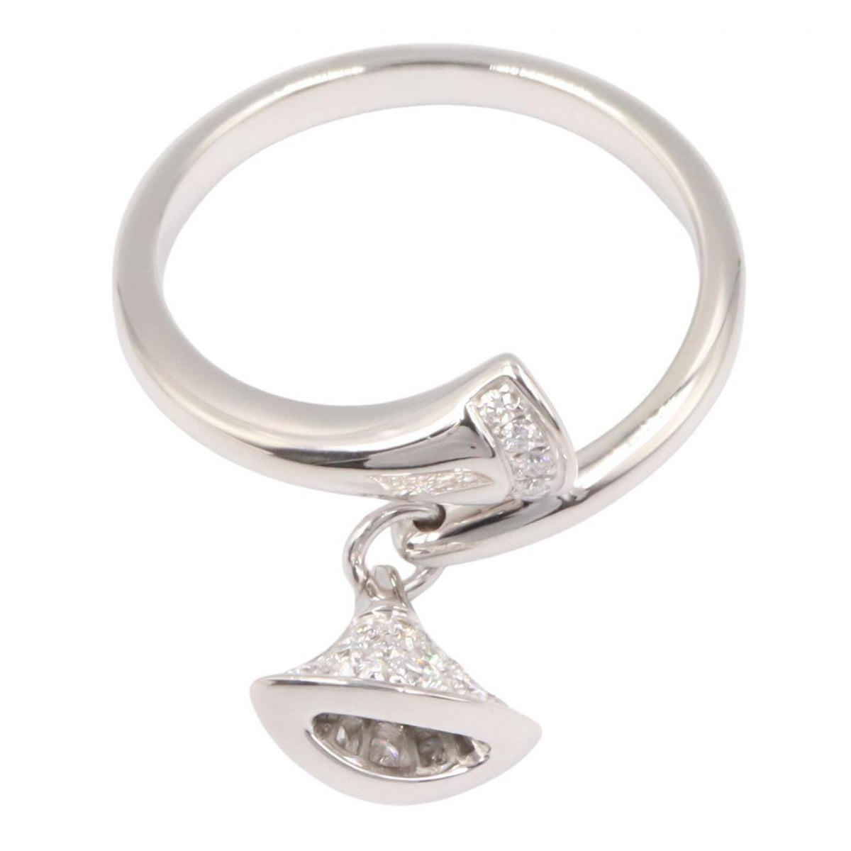 Bvlgari Silver Clear White Gold (18K) Band Ring (Pre-Owned)