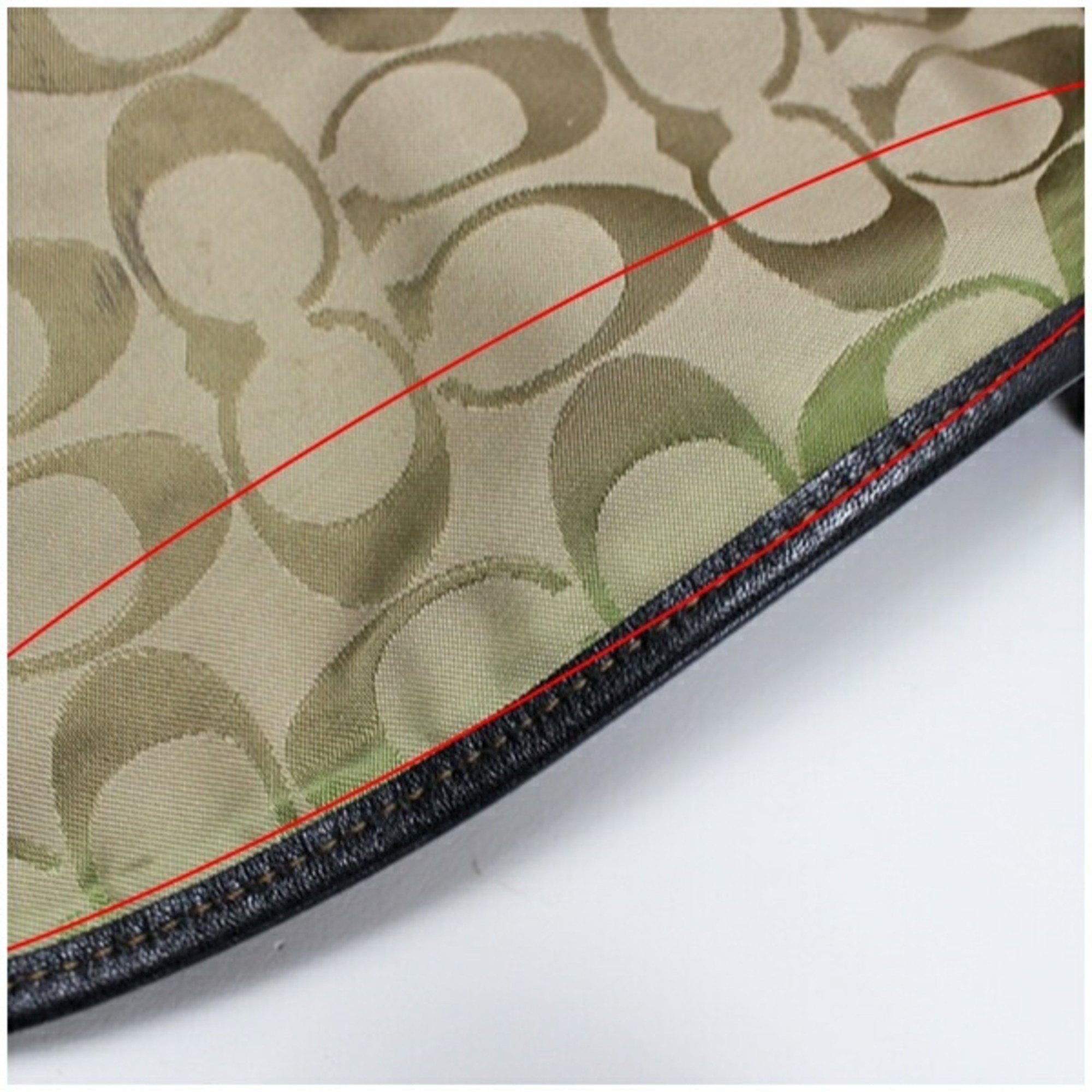 Coach Signature Black Light Brown Nylon Leather Messenger Bag Shoulder Bag (Pre-Owned)