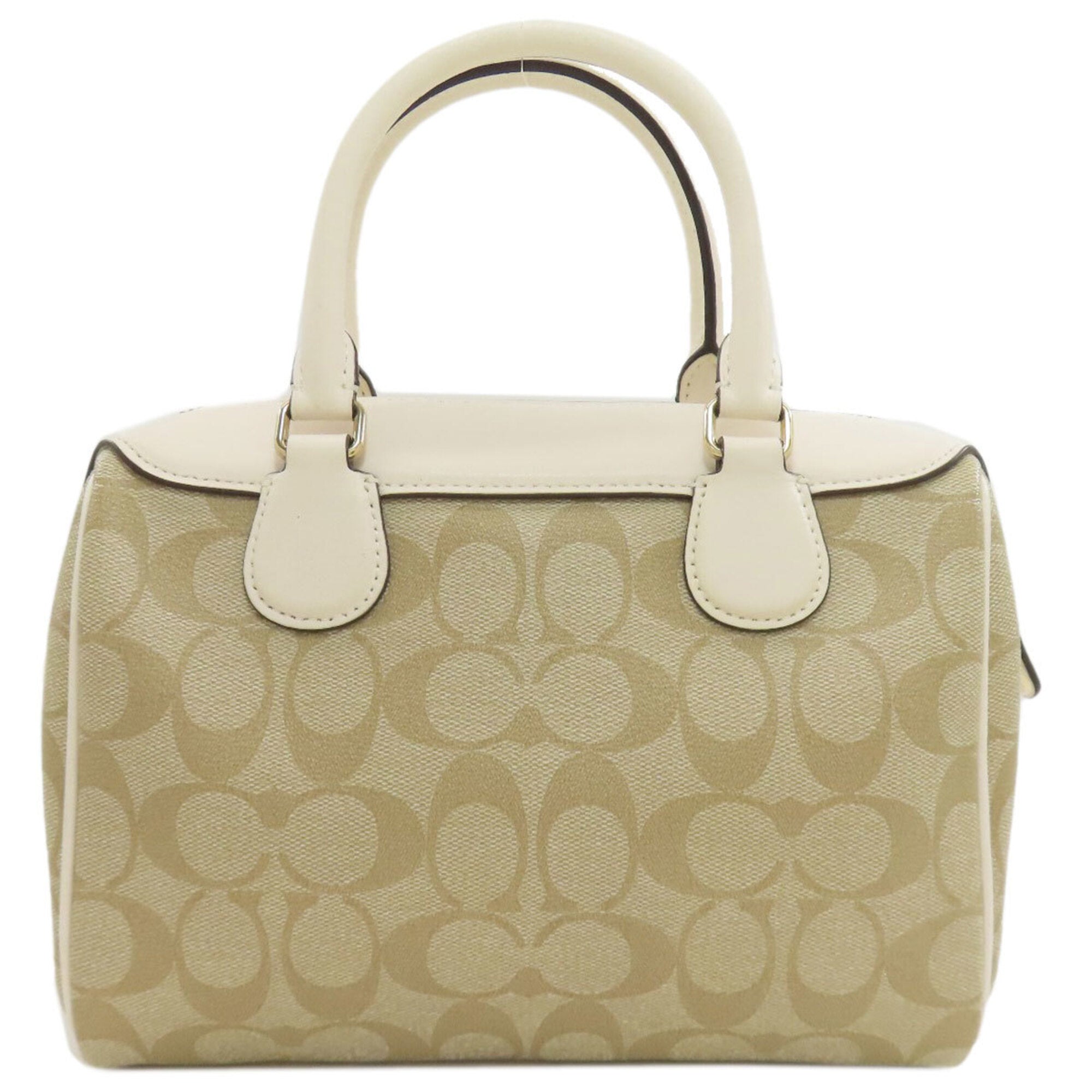 Coach Beige White Pvc Handbag (Pre-Owned)