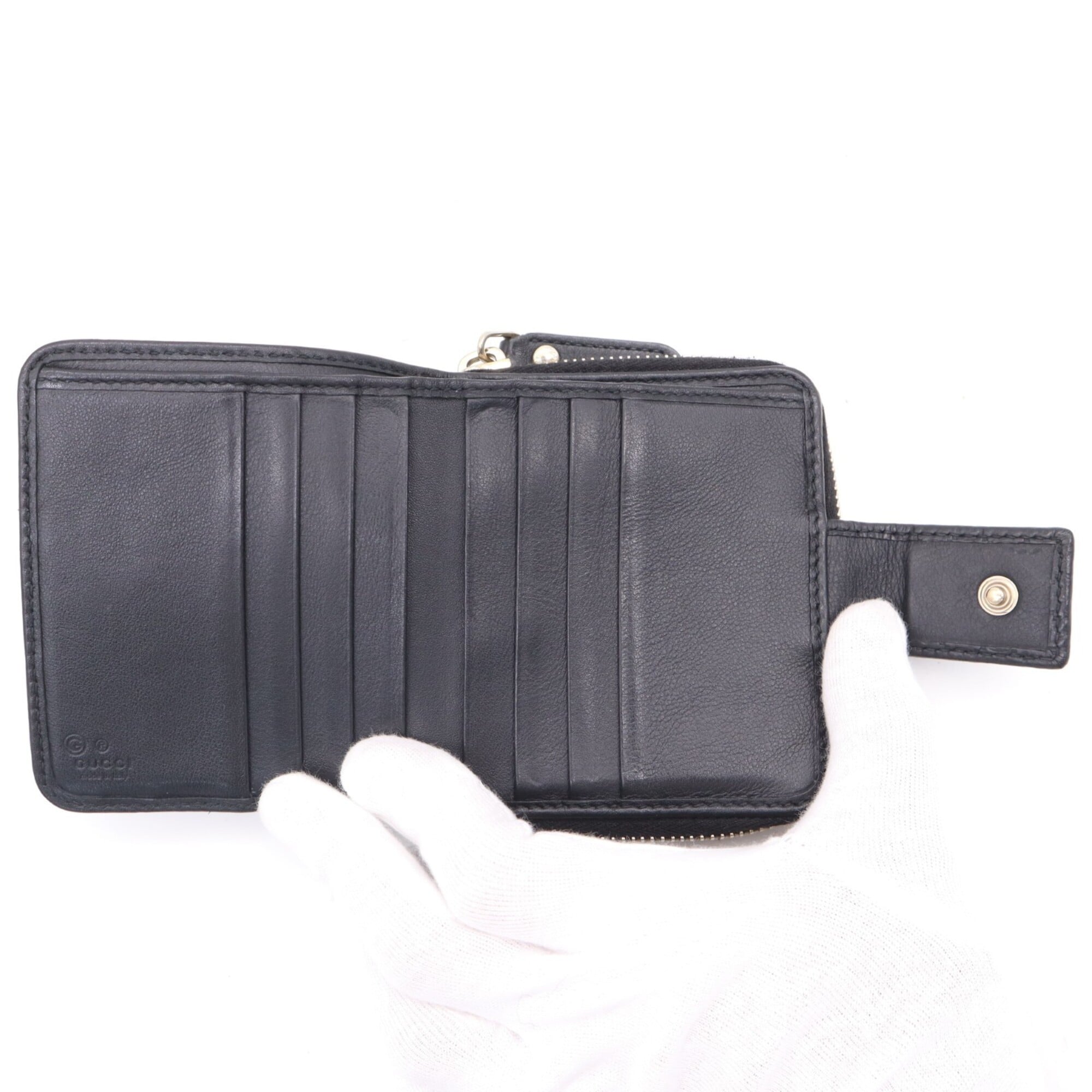Gucci Microguccissima Black Leather Wallet (Bi-Fold) (Pre-Owned)