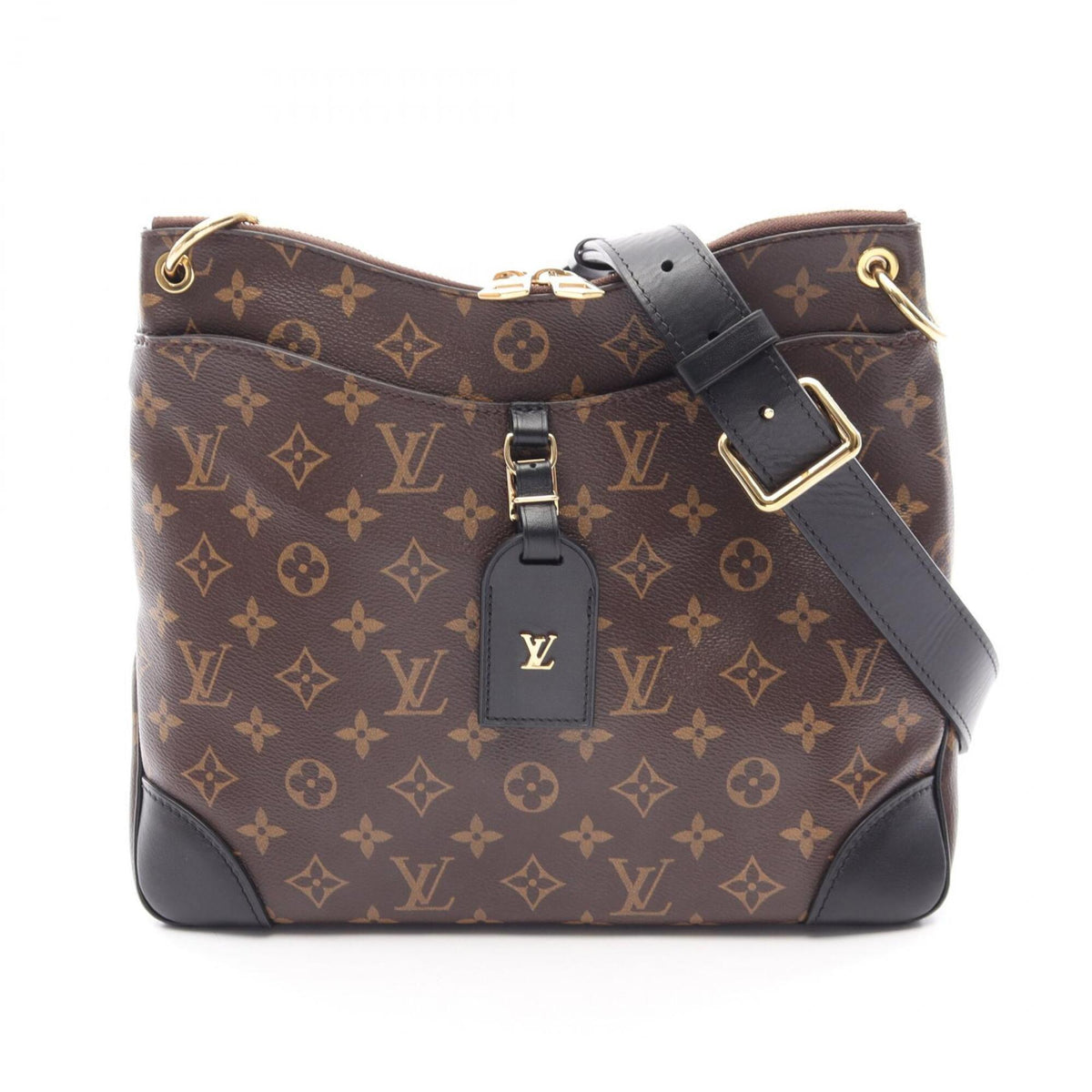 Louis Vuitton Black Brown Coated Canvas Pvc Monogram Leather Handbag Shoulder Bag (Pre-Owned)